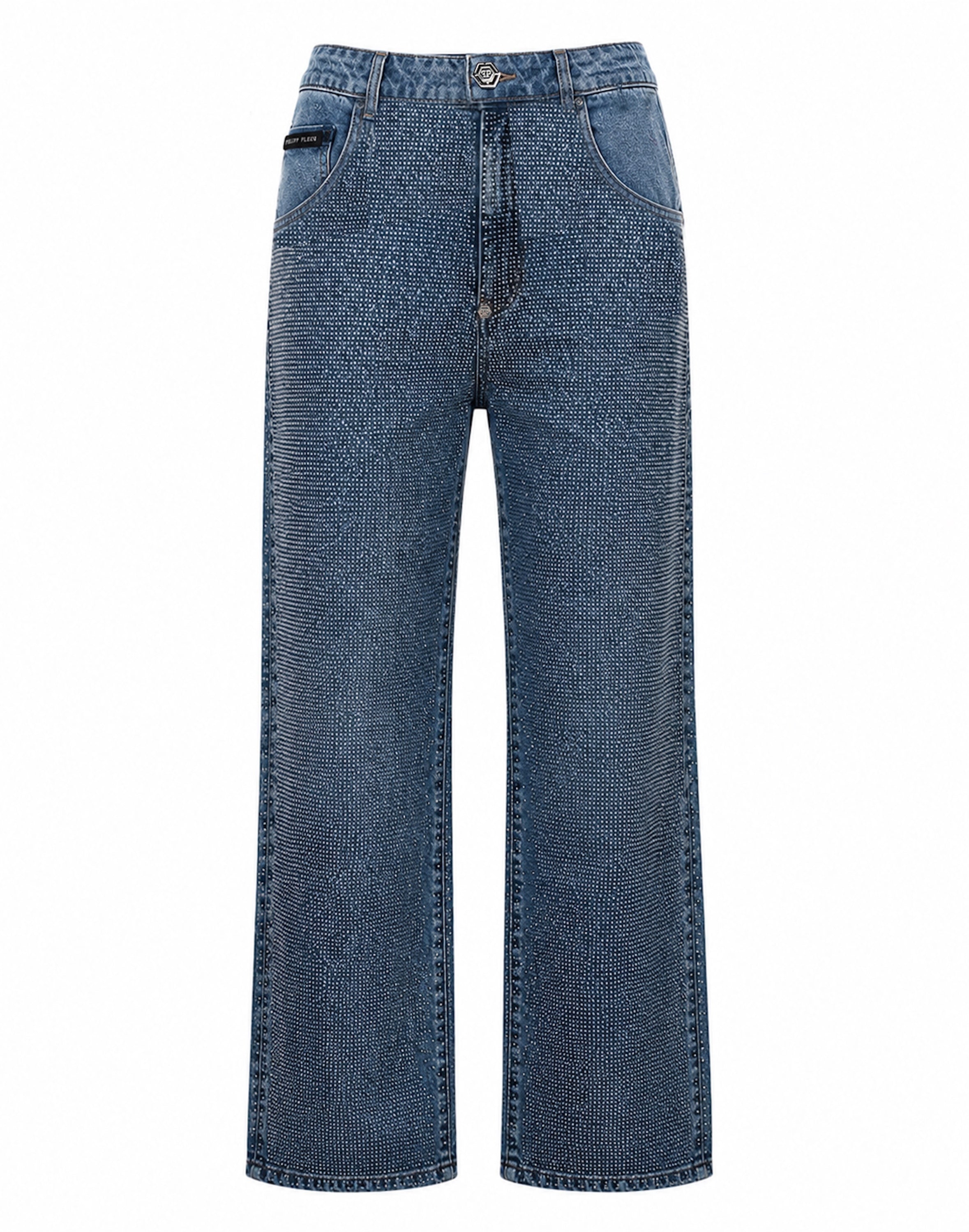 Straight Fit Jeans Full Crystal Strass