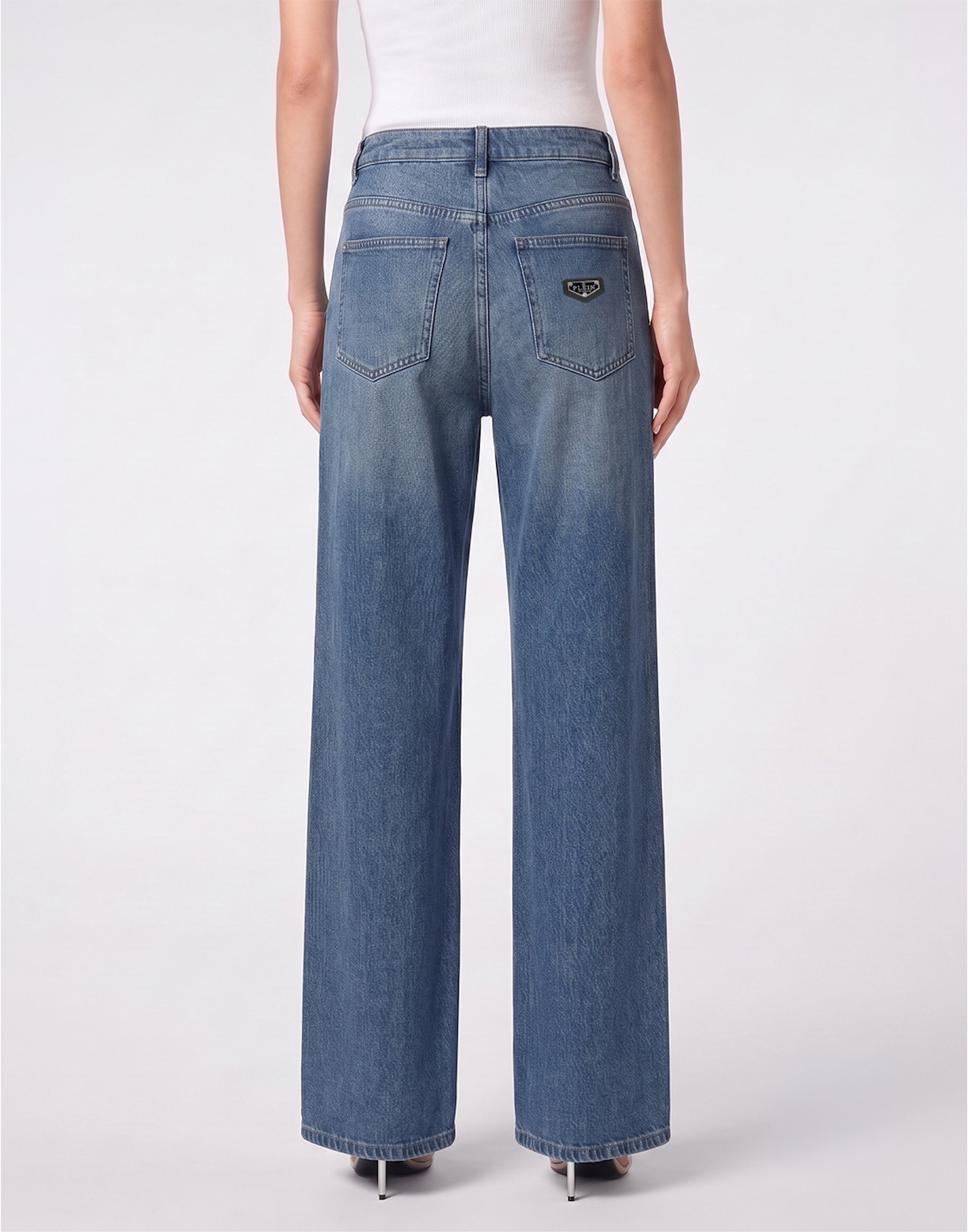Straight Fit Jeans Full Crystal Strass