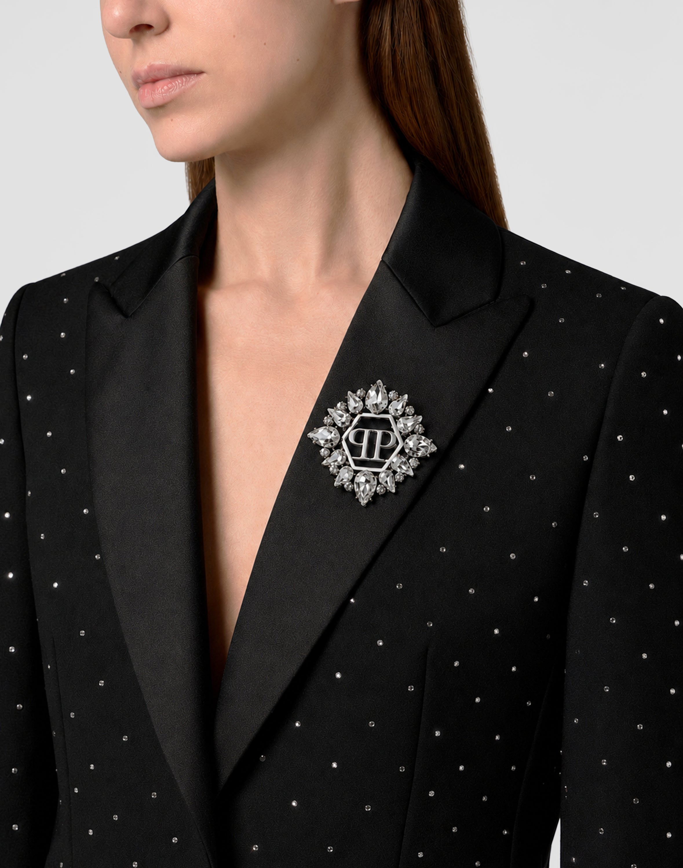 Boyfriend Fit Blazer Crystal Strass