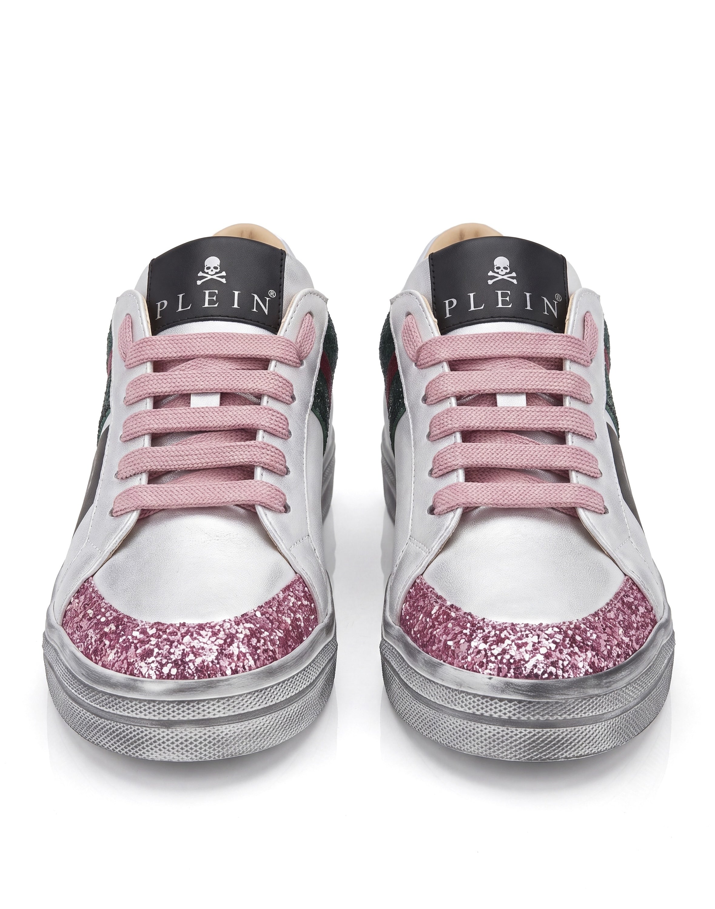 Nappa Leather Lo-Top Sneakers Glitter Skull