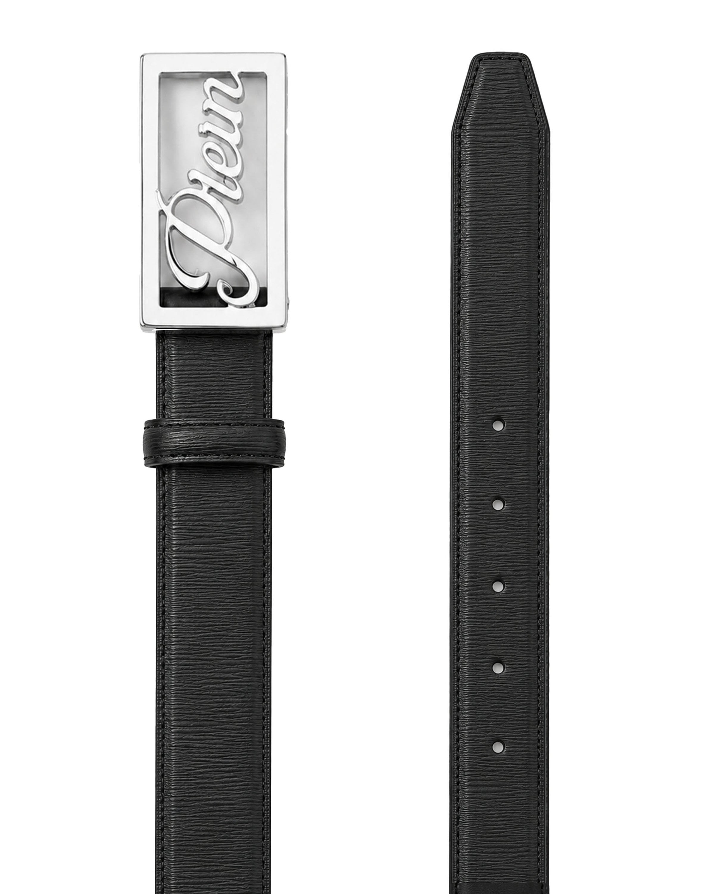 Plein signature log leather belt
