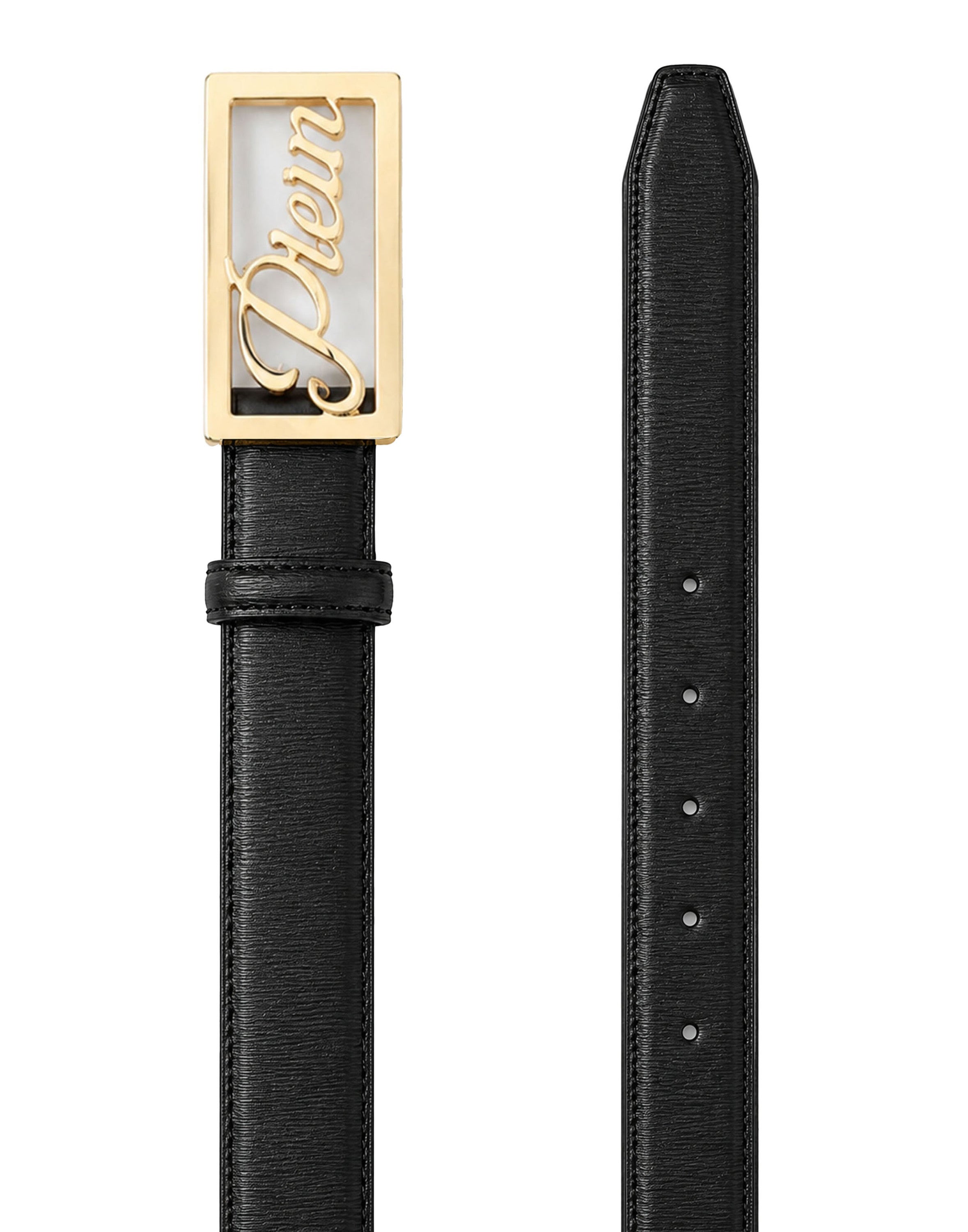 Plein signature log leather belt