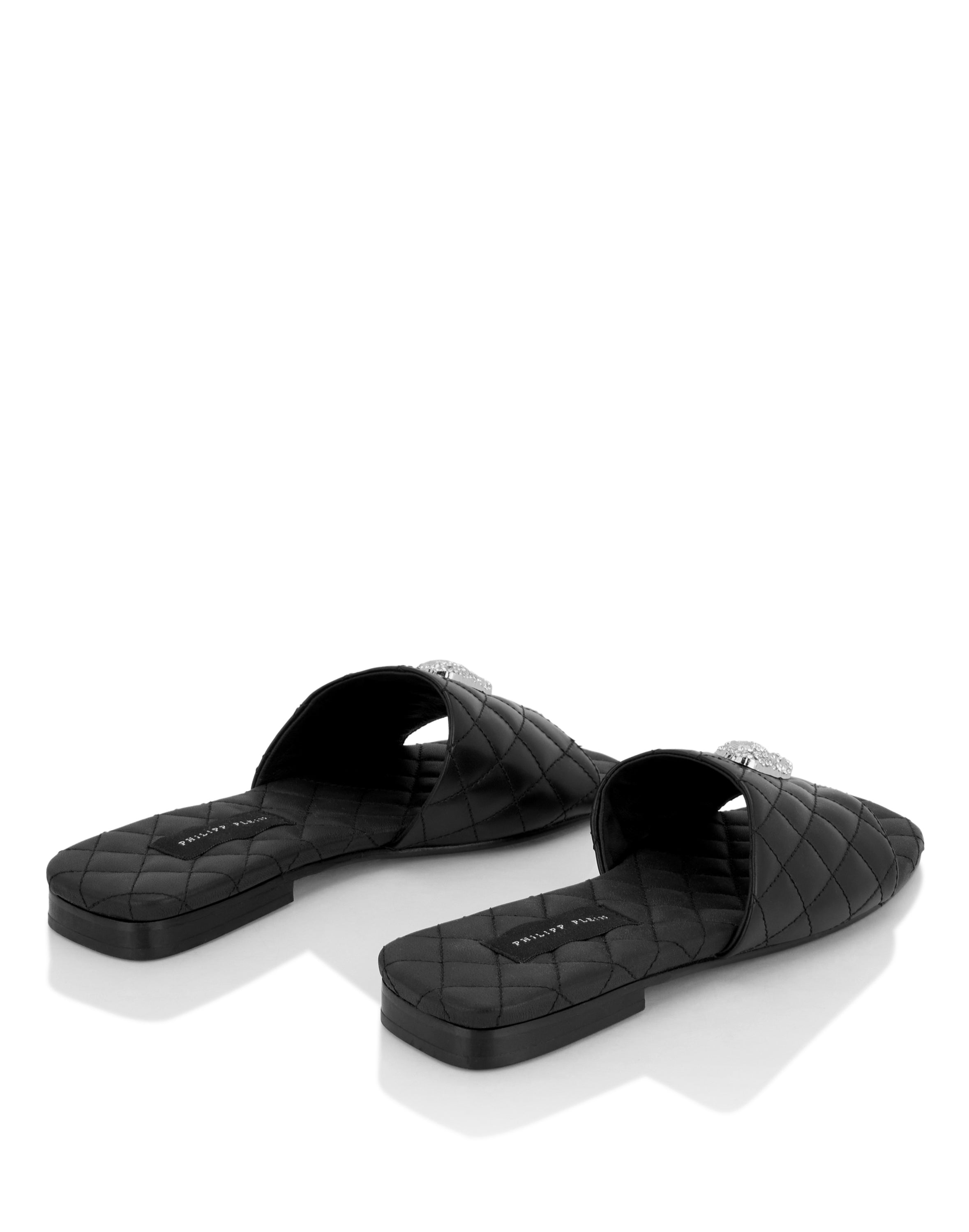 Nappa Flat Matelasse Sandals Crystal Skull