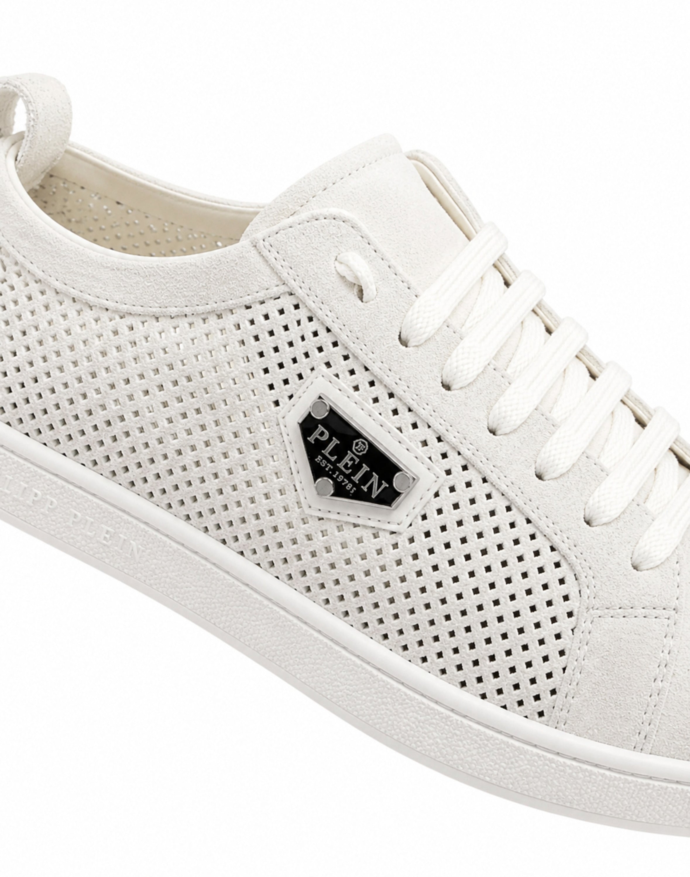 Perforated Suede Low-Top Sneakers