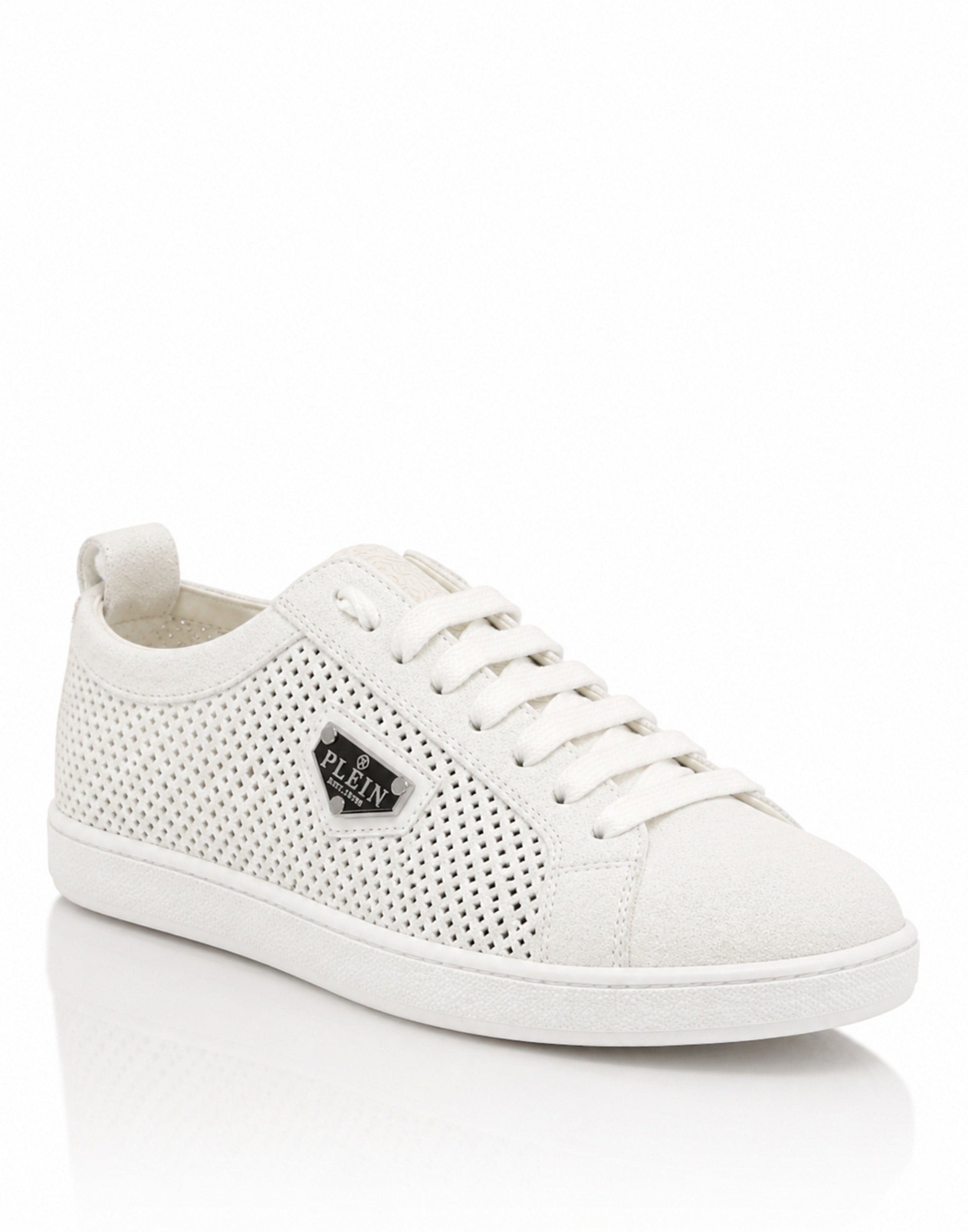 Perforated Suede Low-Top Sneakers