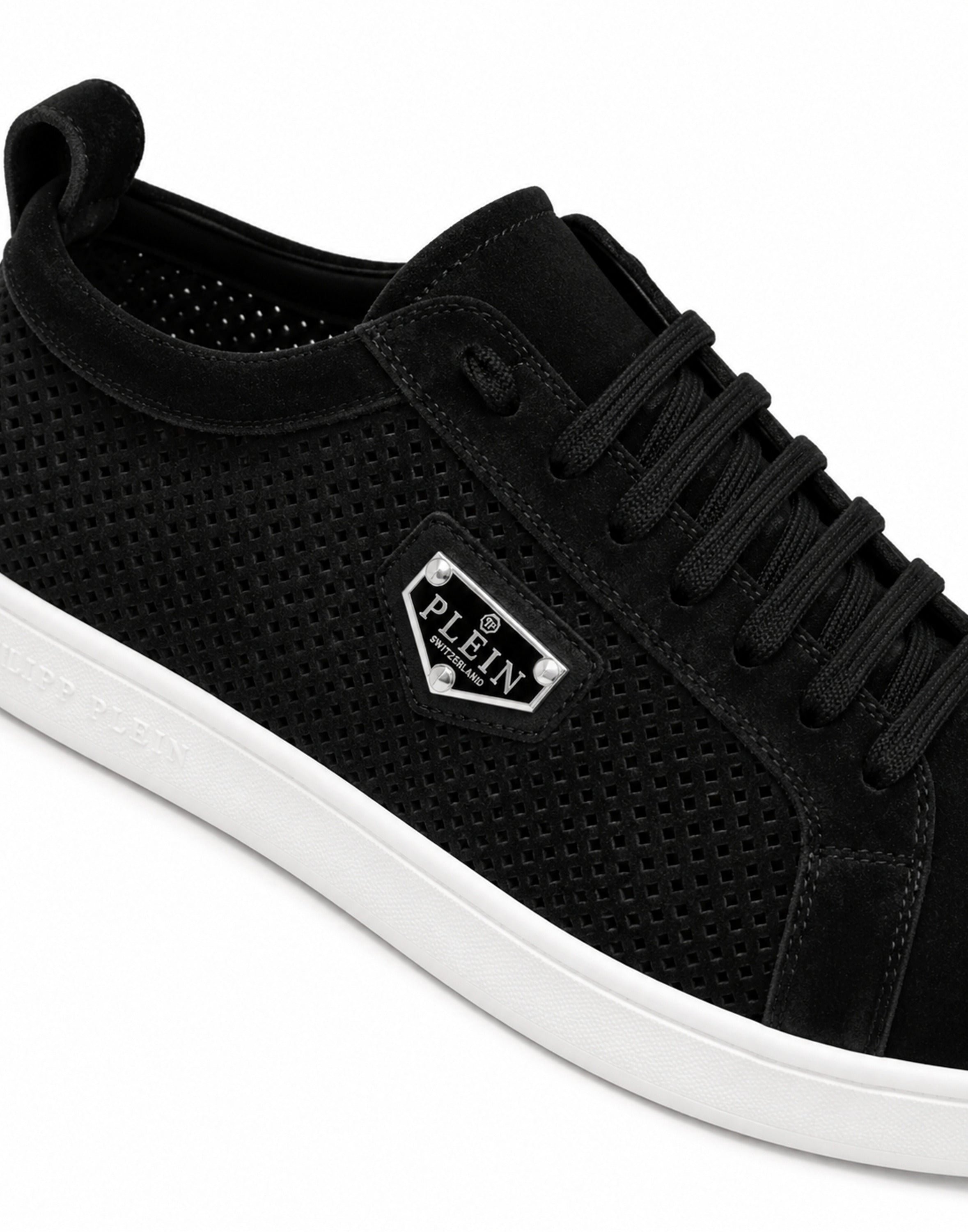 Perforated Suede Low-Top Sneakers