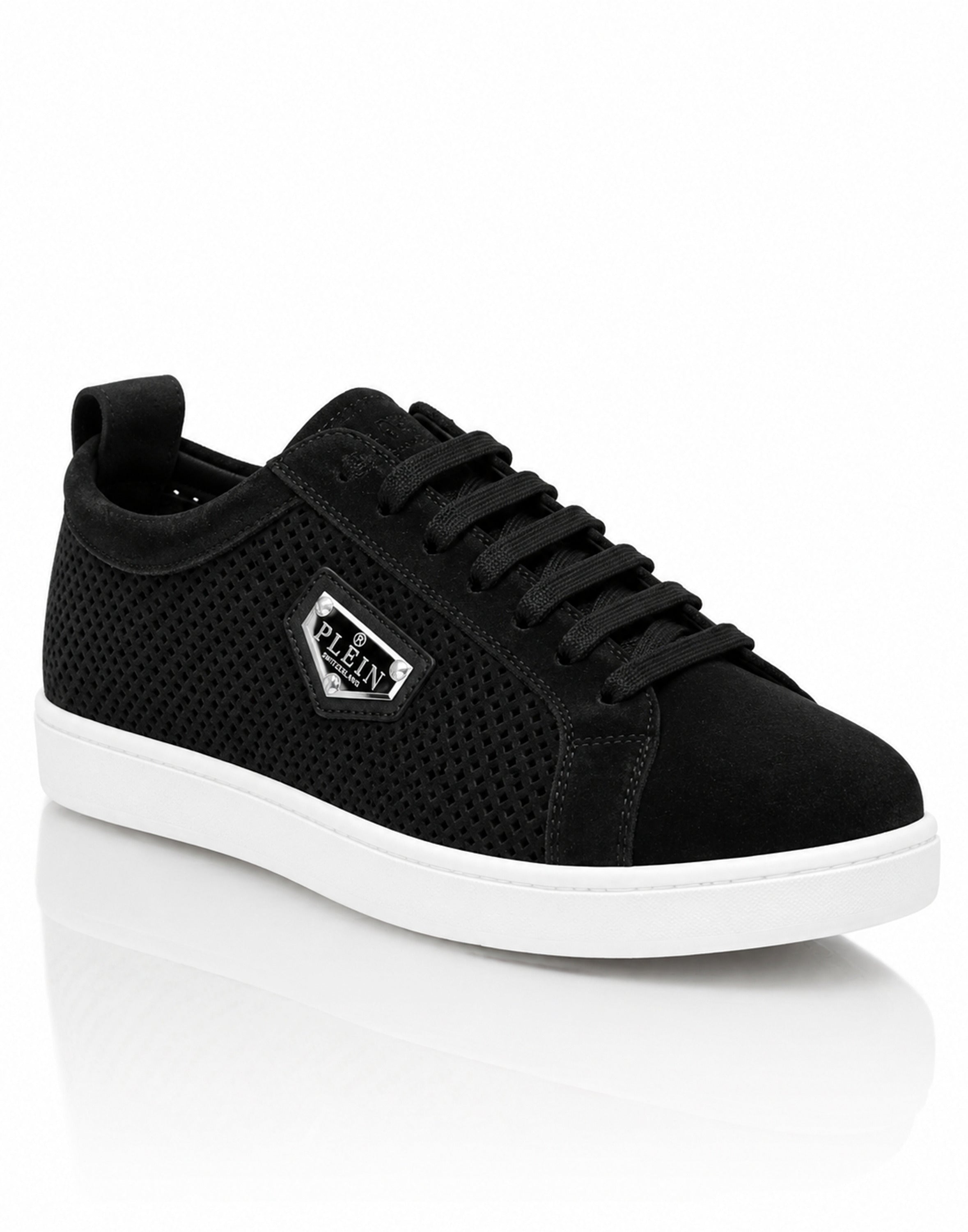 Perforated Suede Low-Top Sneakers