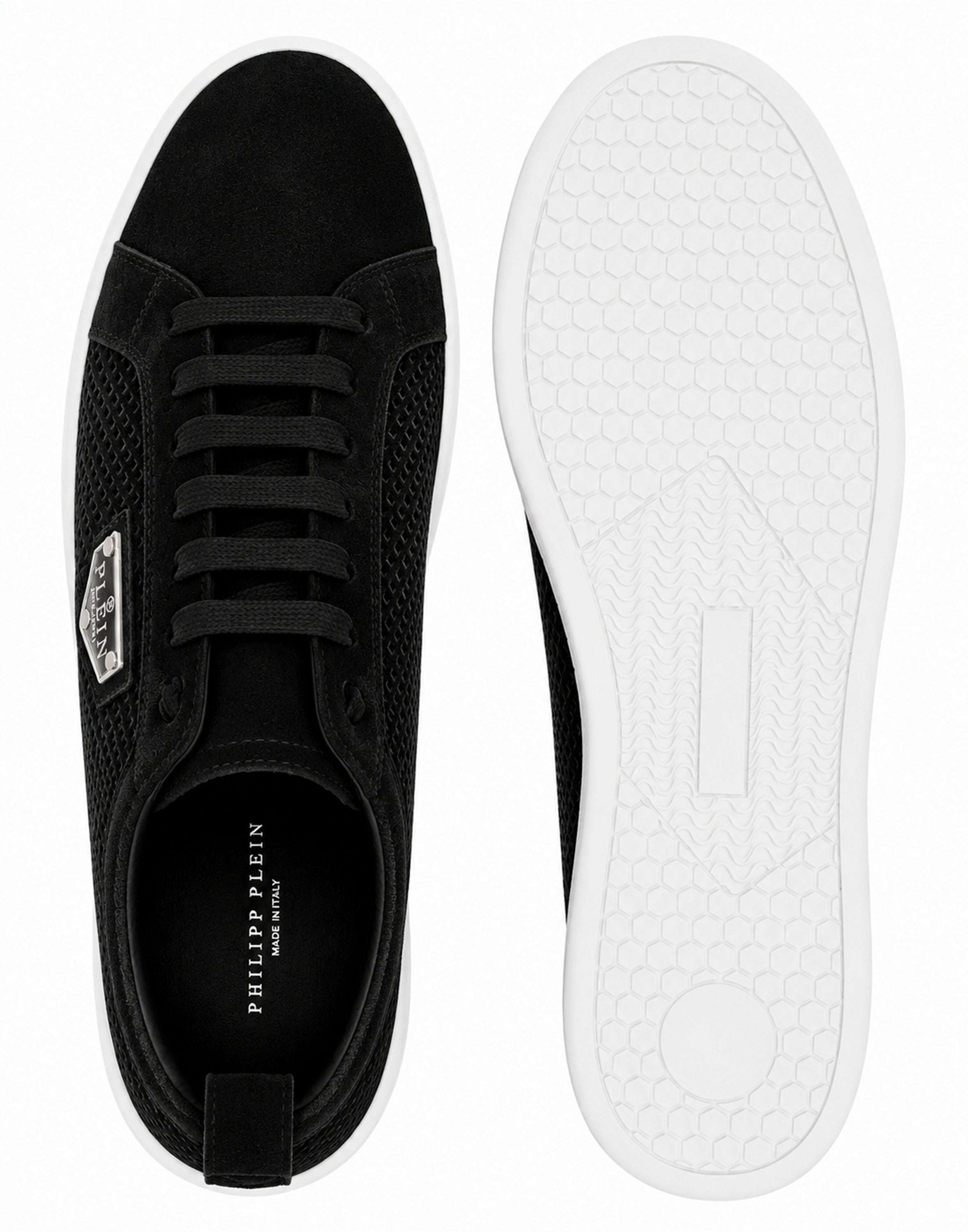 Perforated Suede Low-Top Sneakers
