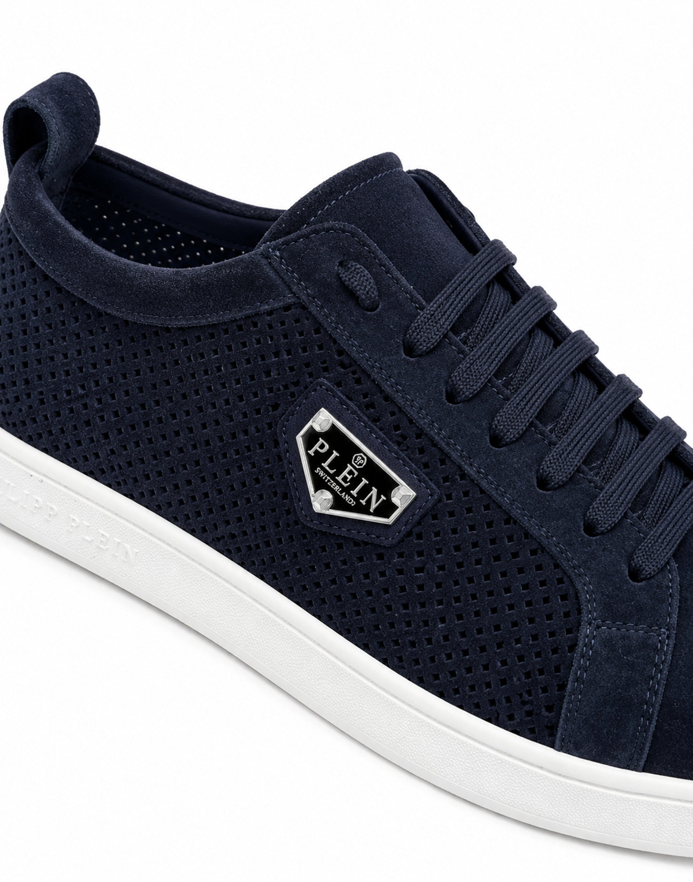 Perforated Suede Low-Top Sneakers