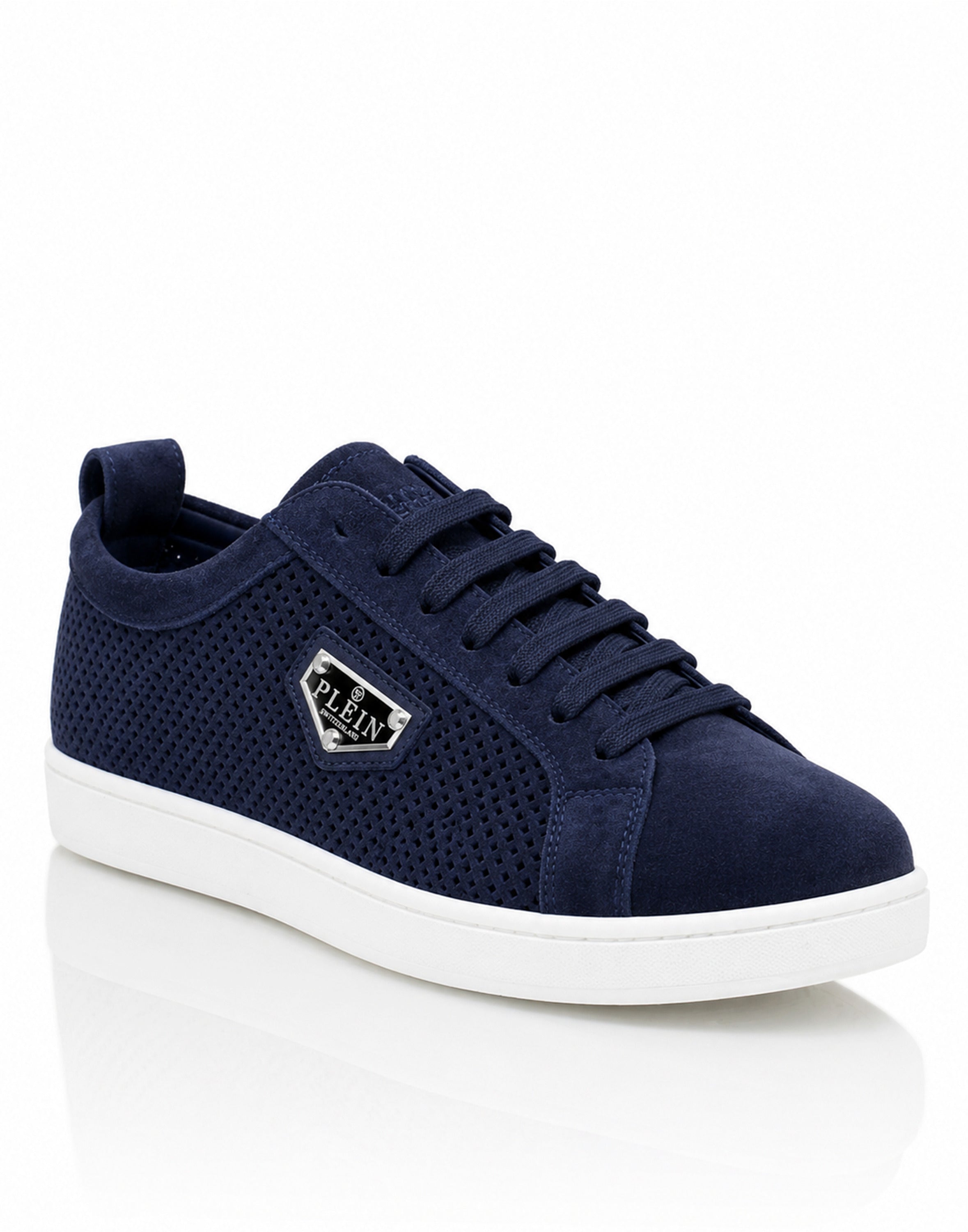 Perforated Suede Low-Top Sneakers