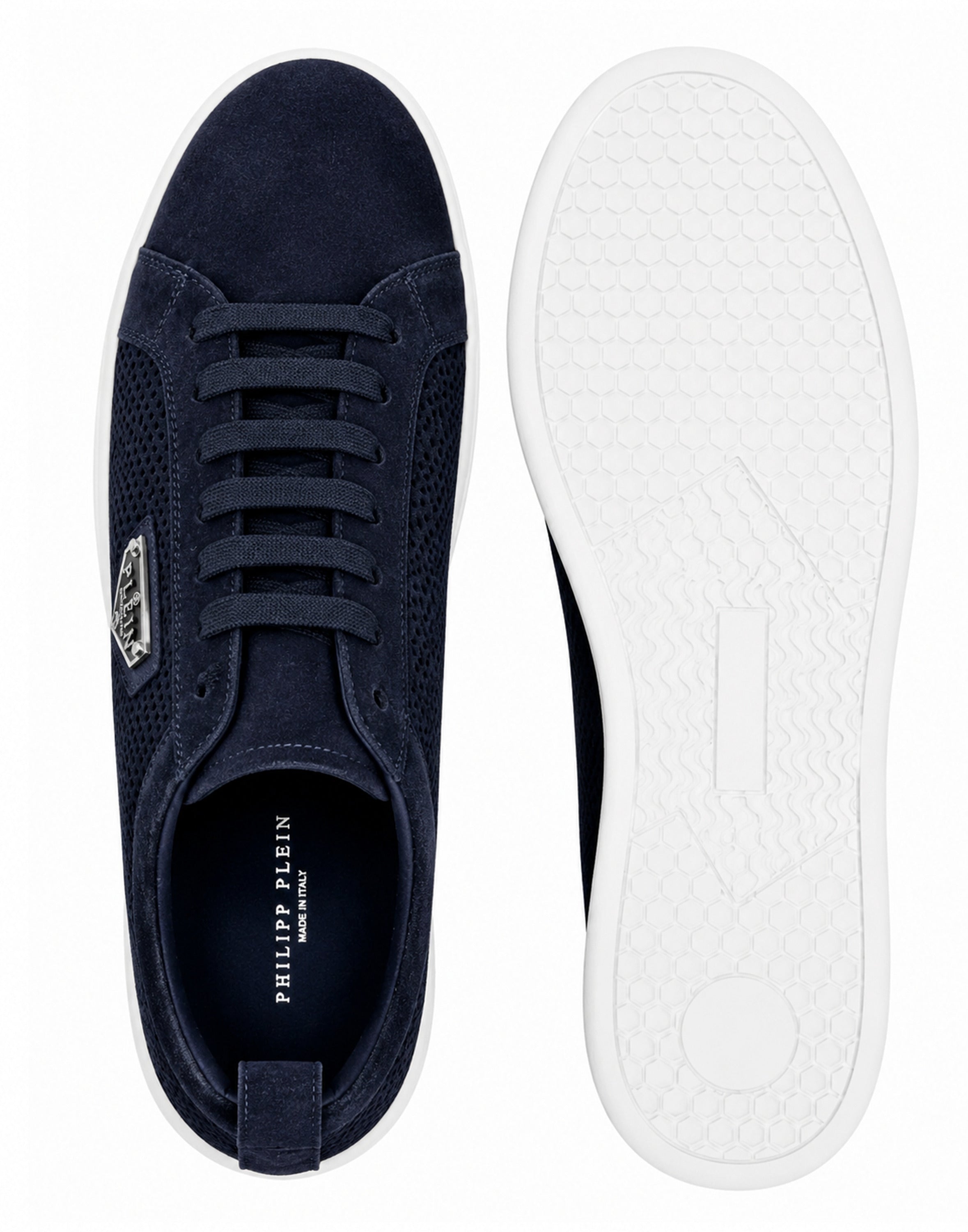 Perforated Suede Low-Top Sneakers