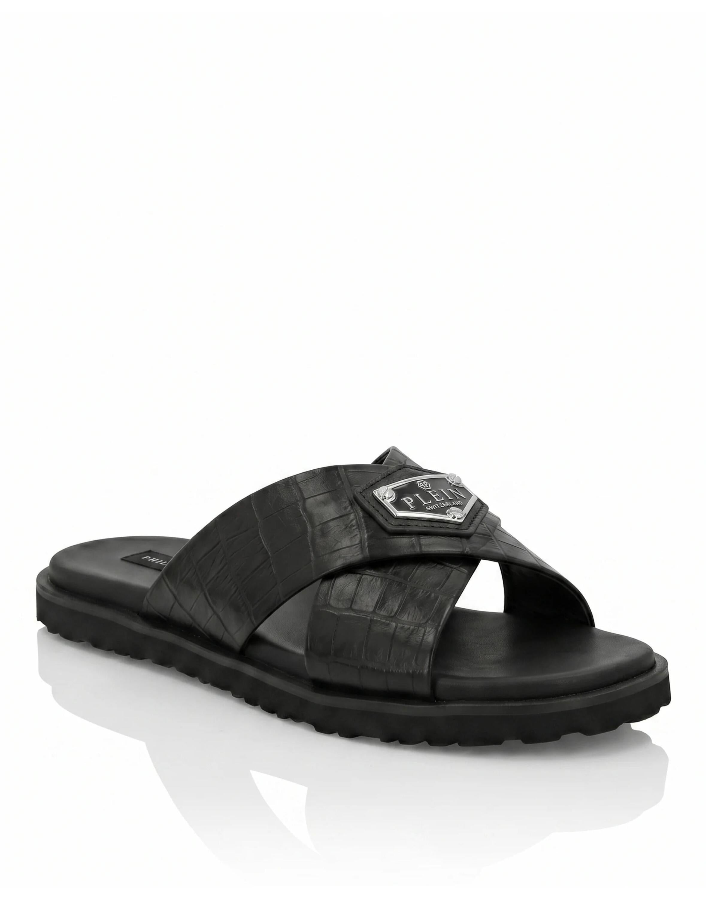 Leather Slippers Criss-Cross Cocco