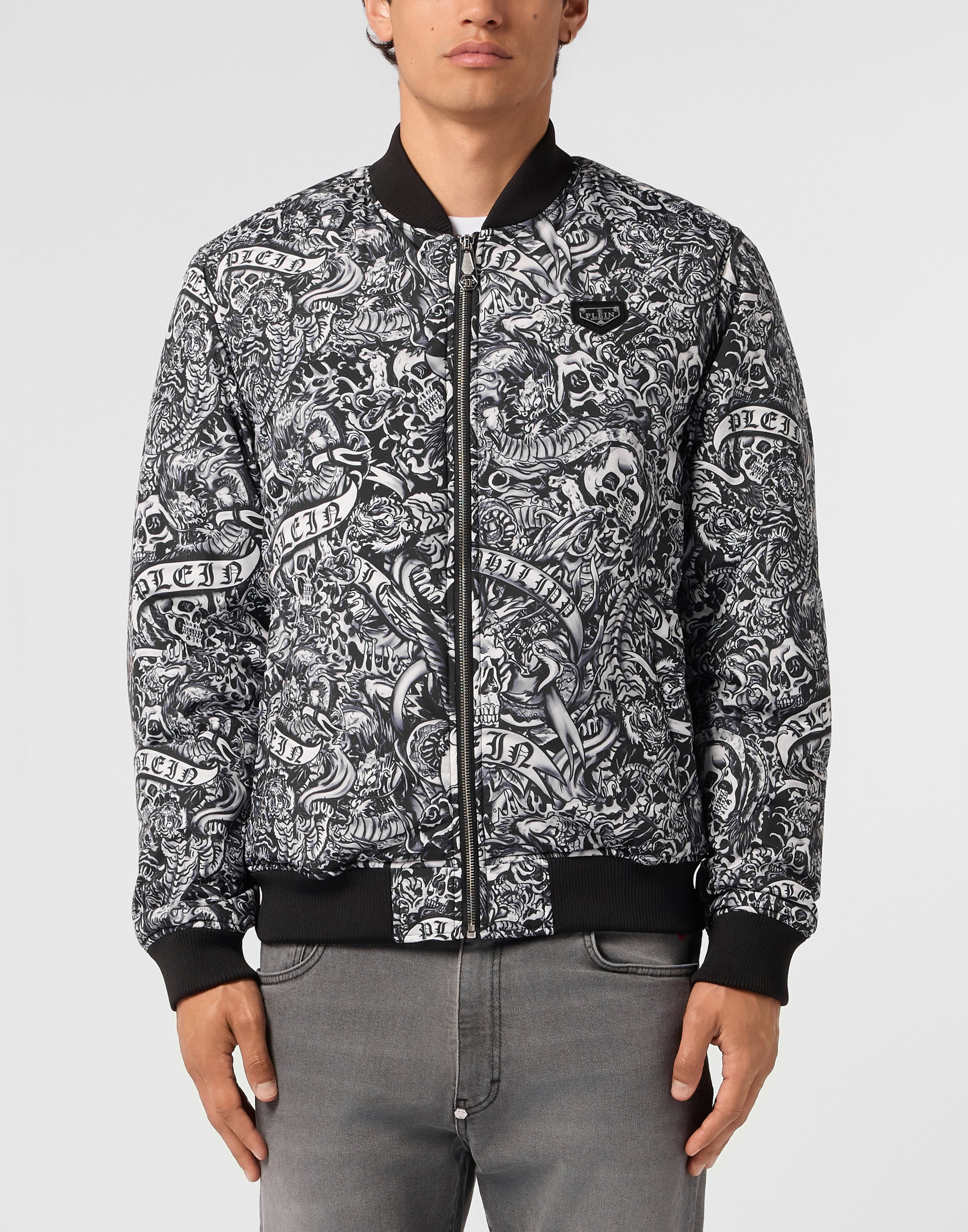 Nylon Bomber All-Over Tattoo