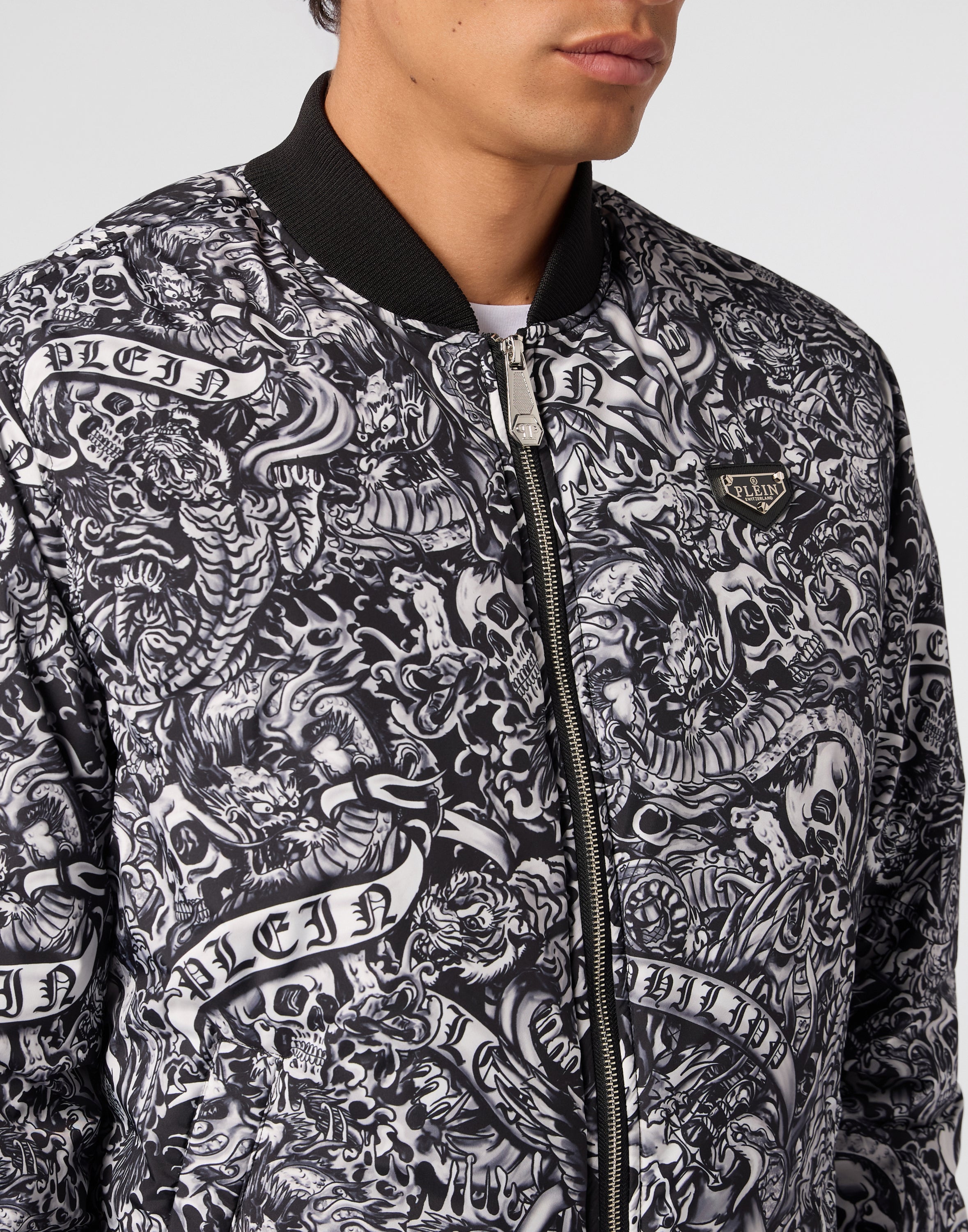 Nylon Bomber All-Over Tattoo