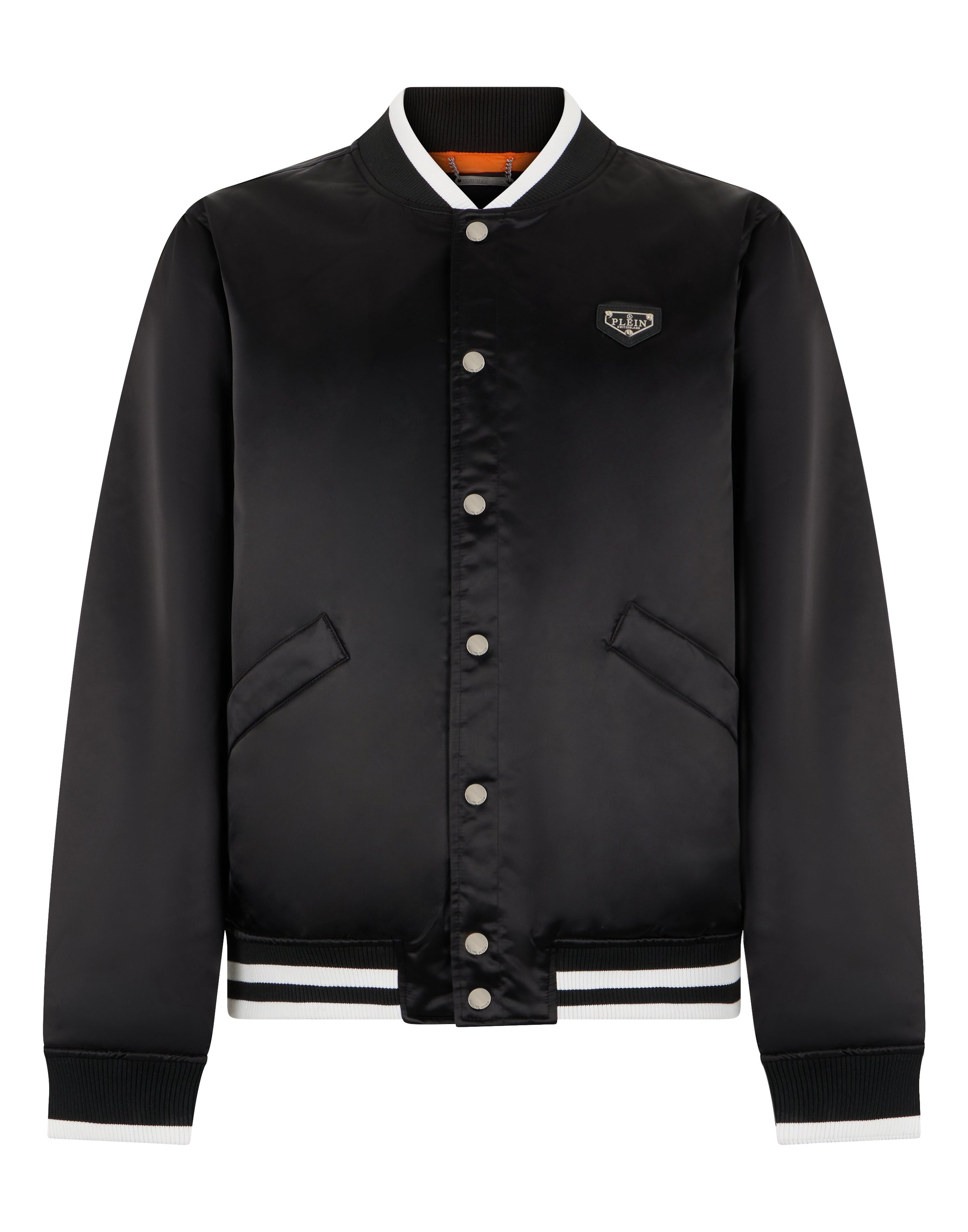Satin College Bomber Plein Logo