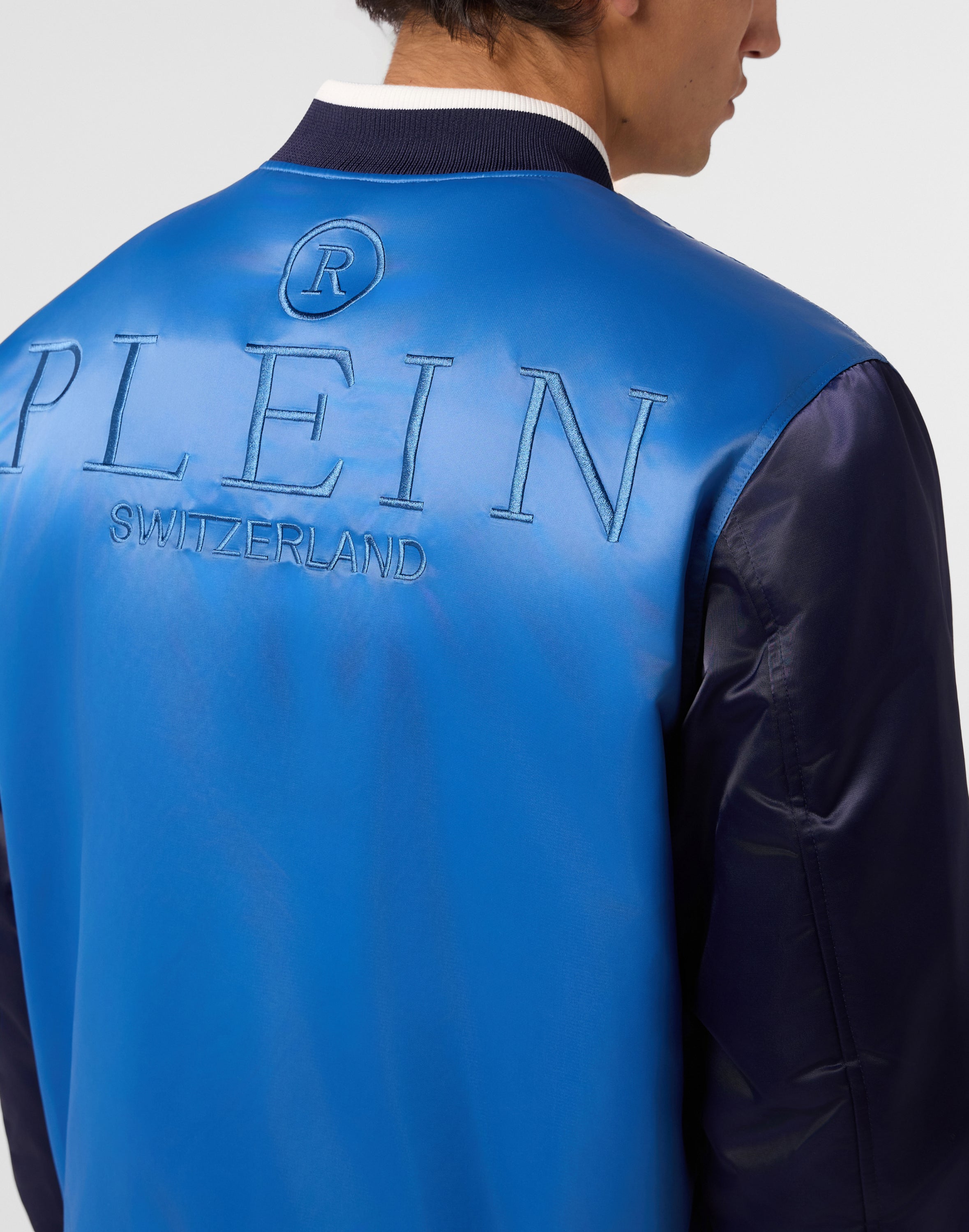 Satin College Bomber Plein Logo