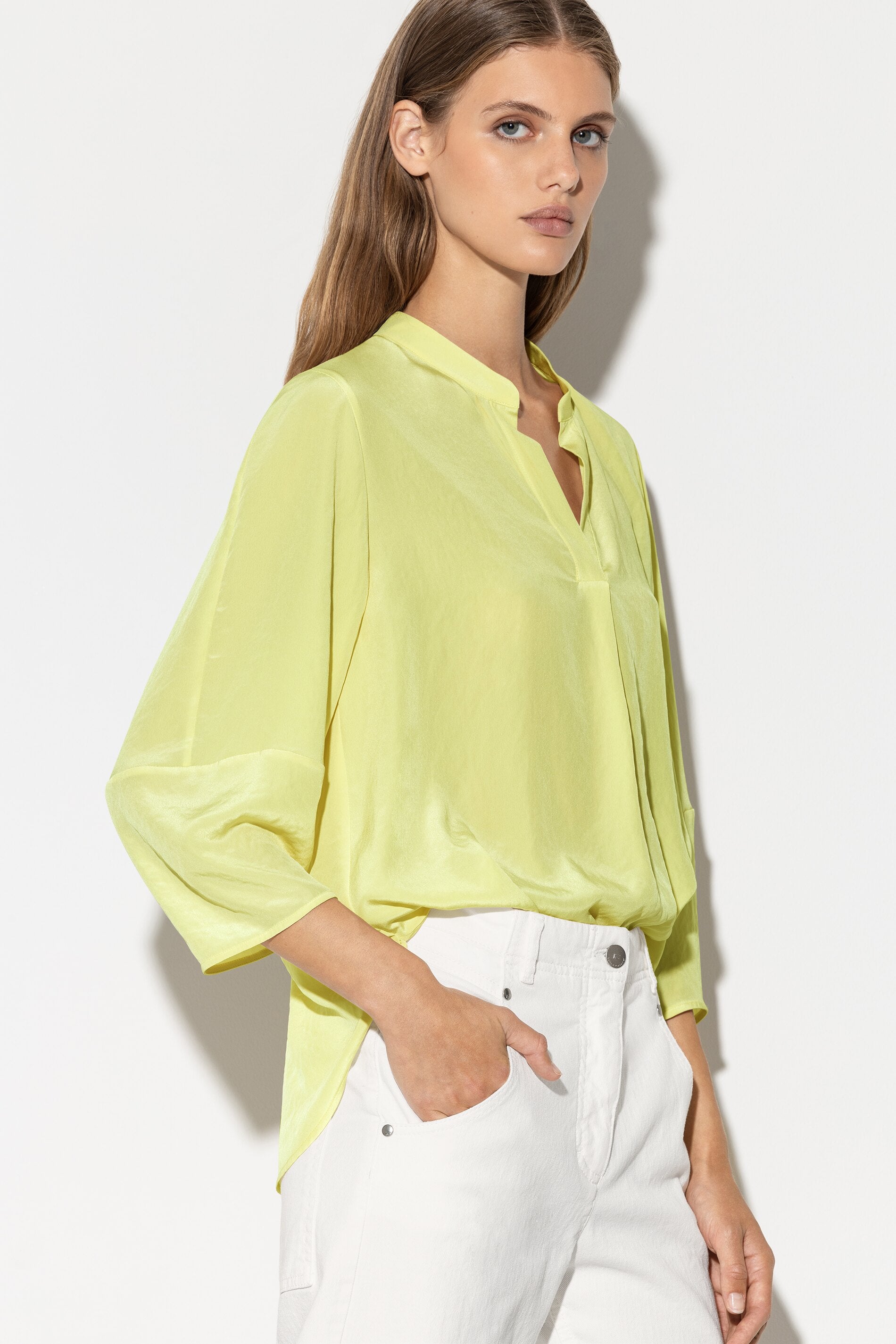 Tunikabluse mit Stehkragen