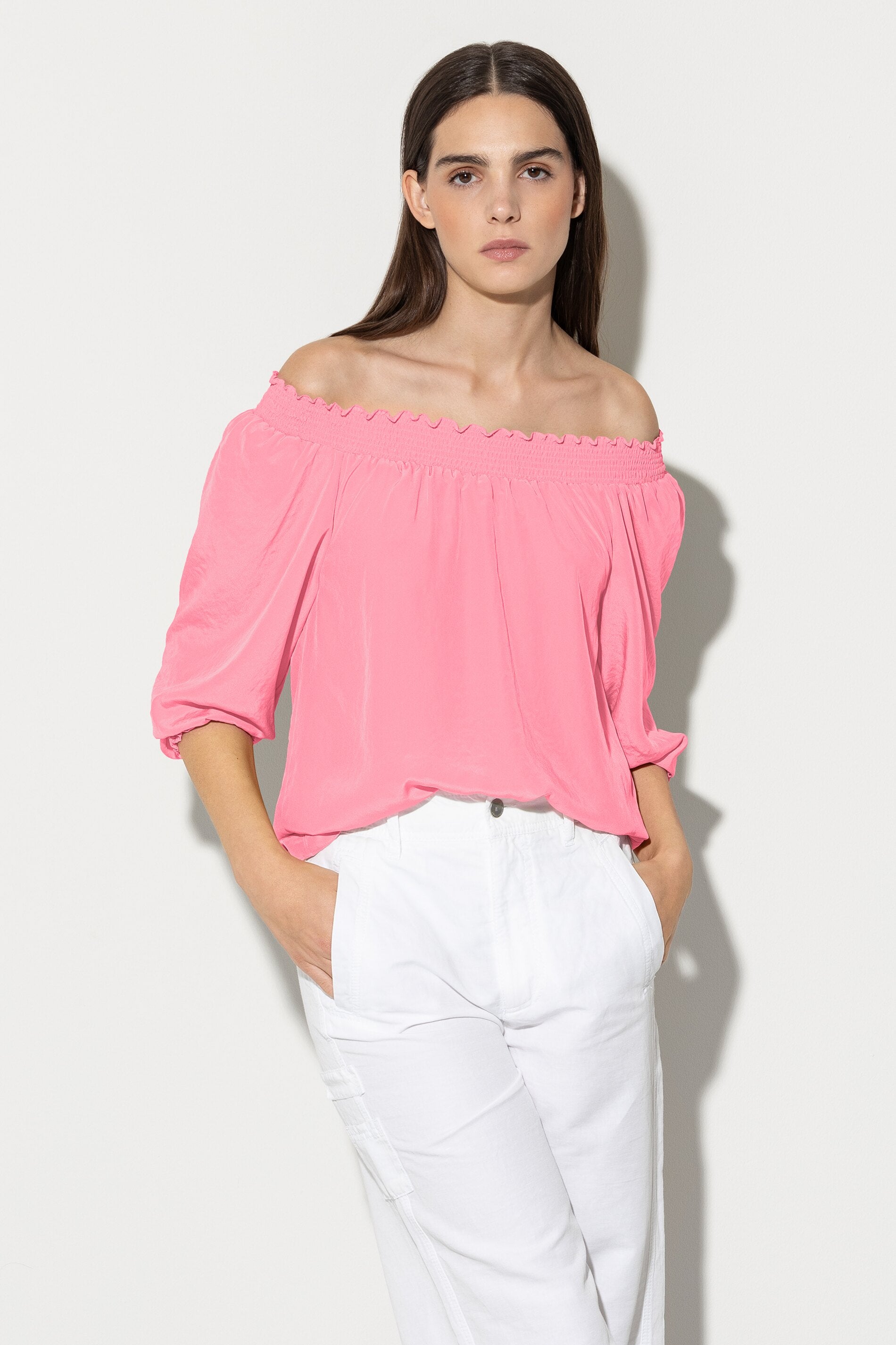 Tunika mit Carmen-Ausschnitt