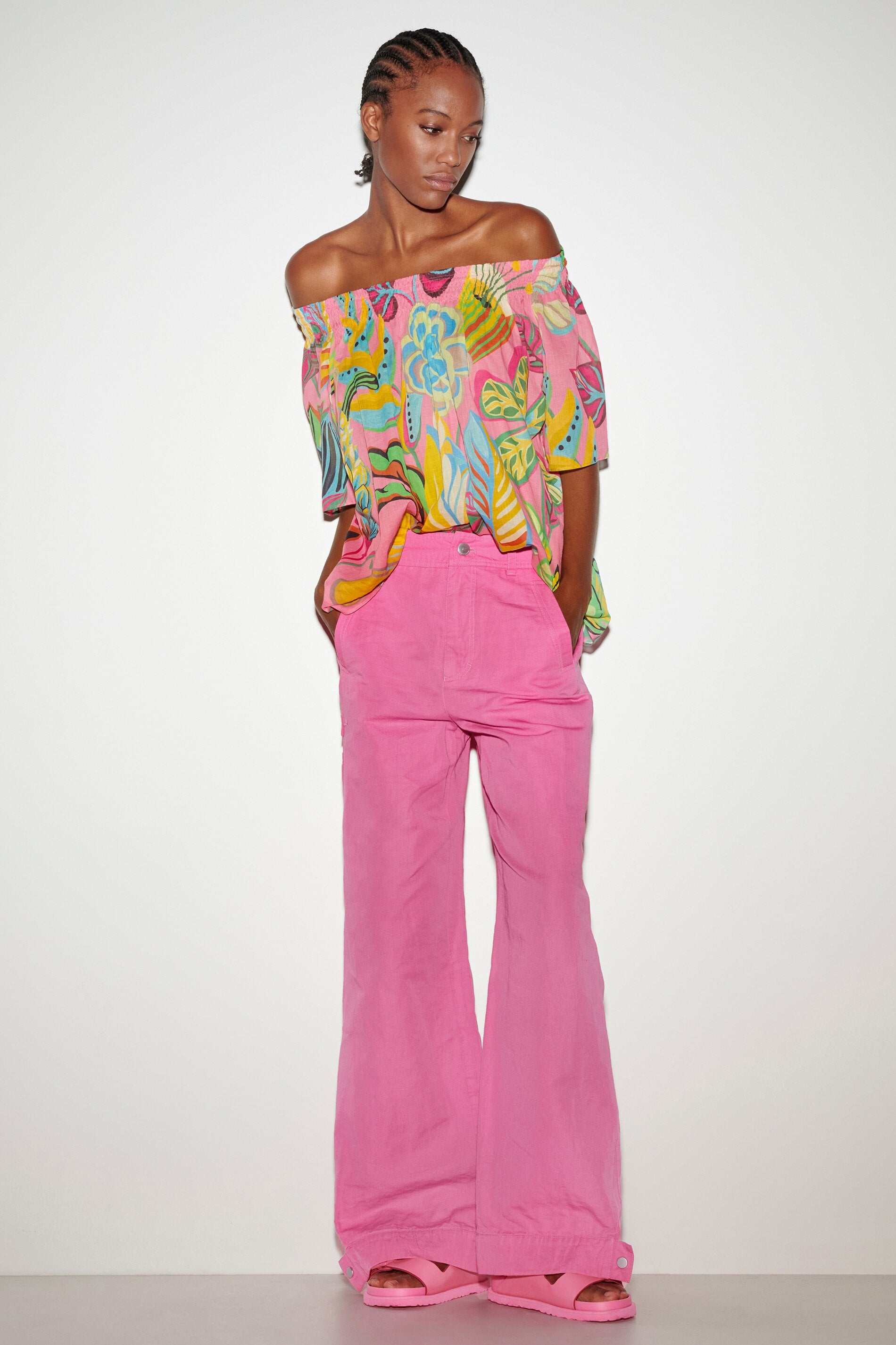 Blusentop mit Caribbean-Print