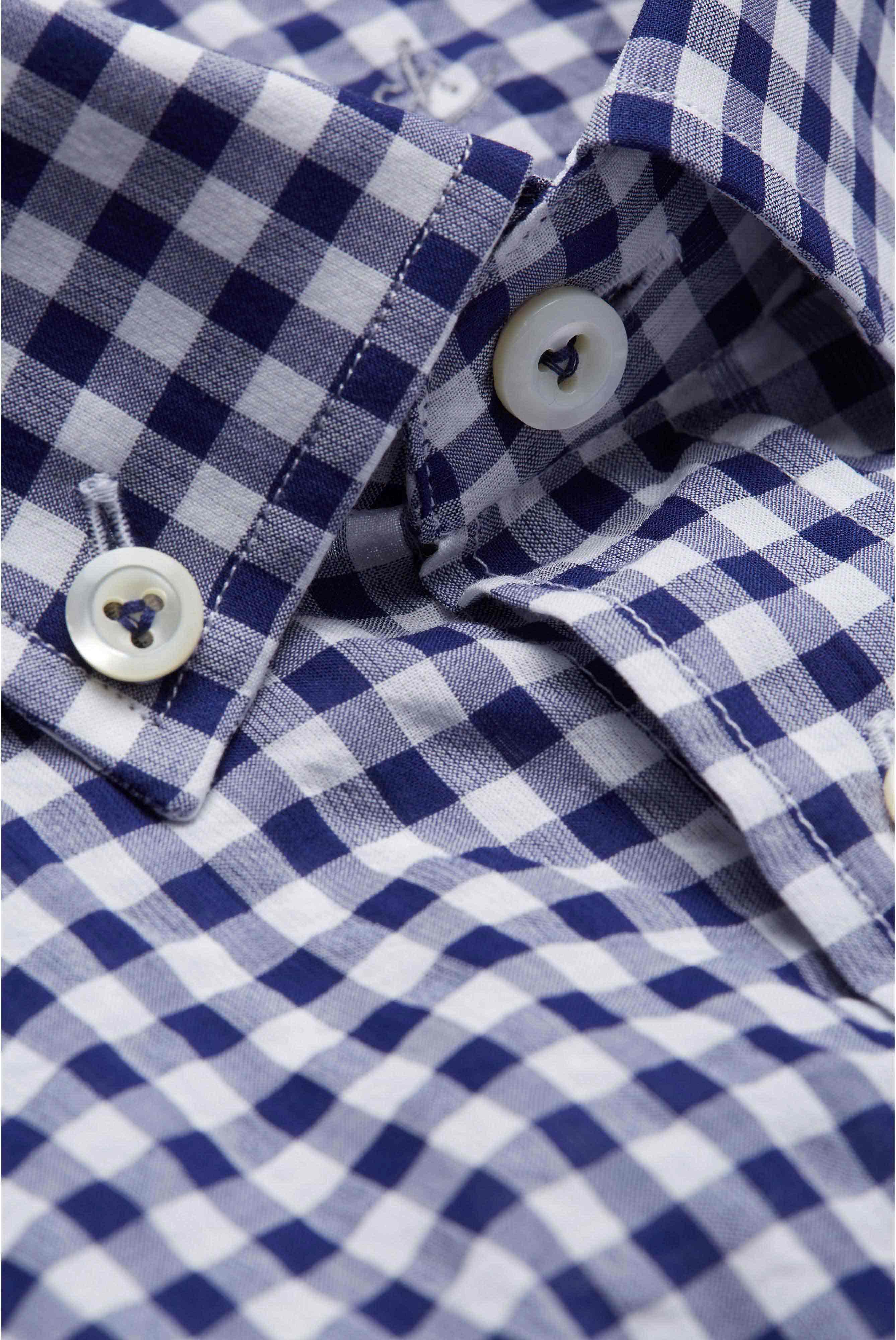 Van Laack-Hochwertiges Hemd mit Vichy Muster Tailor Fit Kariert Blau Weiß-Hemden & Blusen-Black-Deal-Outlet-by-ARCHIVIST