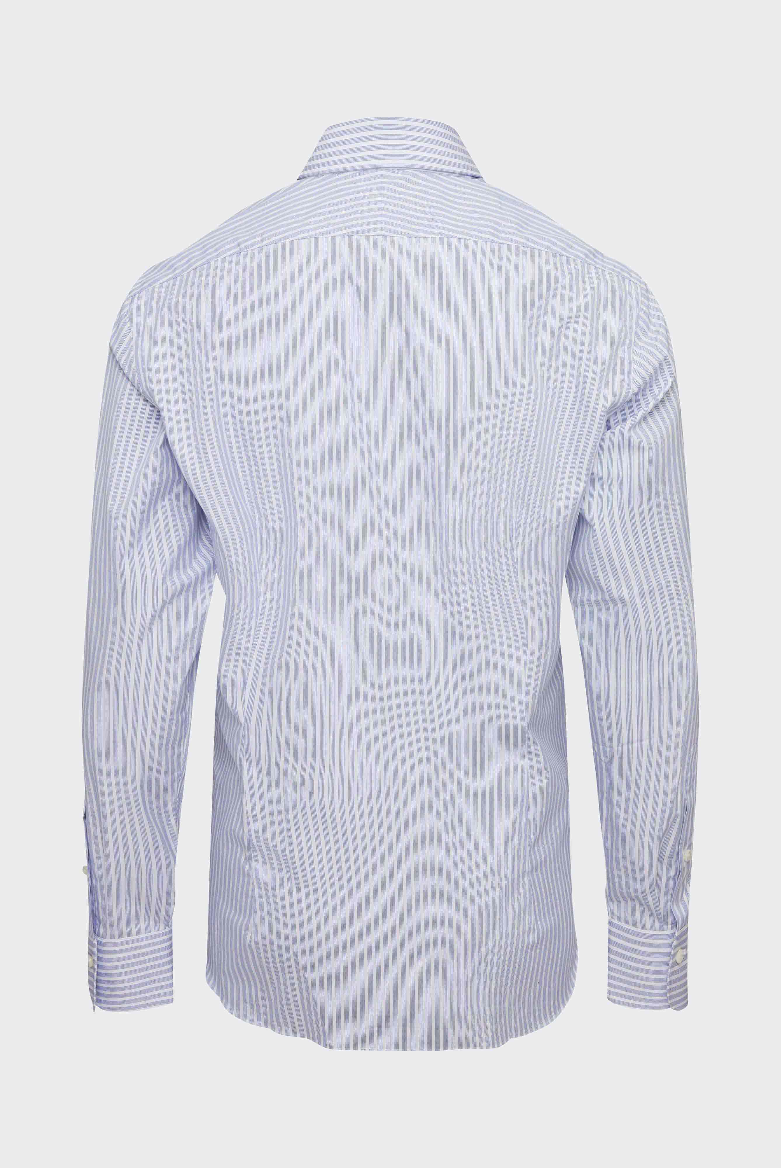 Klassiches Hemd Tailor Fit Gestreift Hellblau Weiß