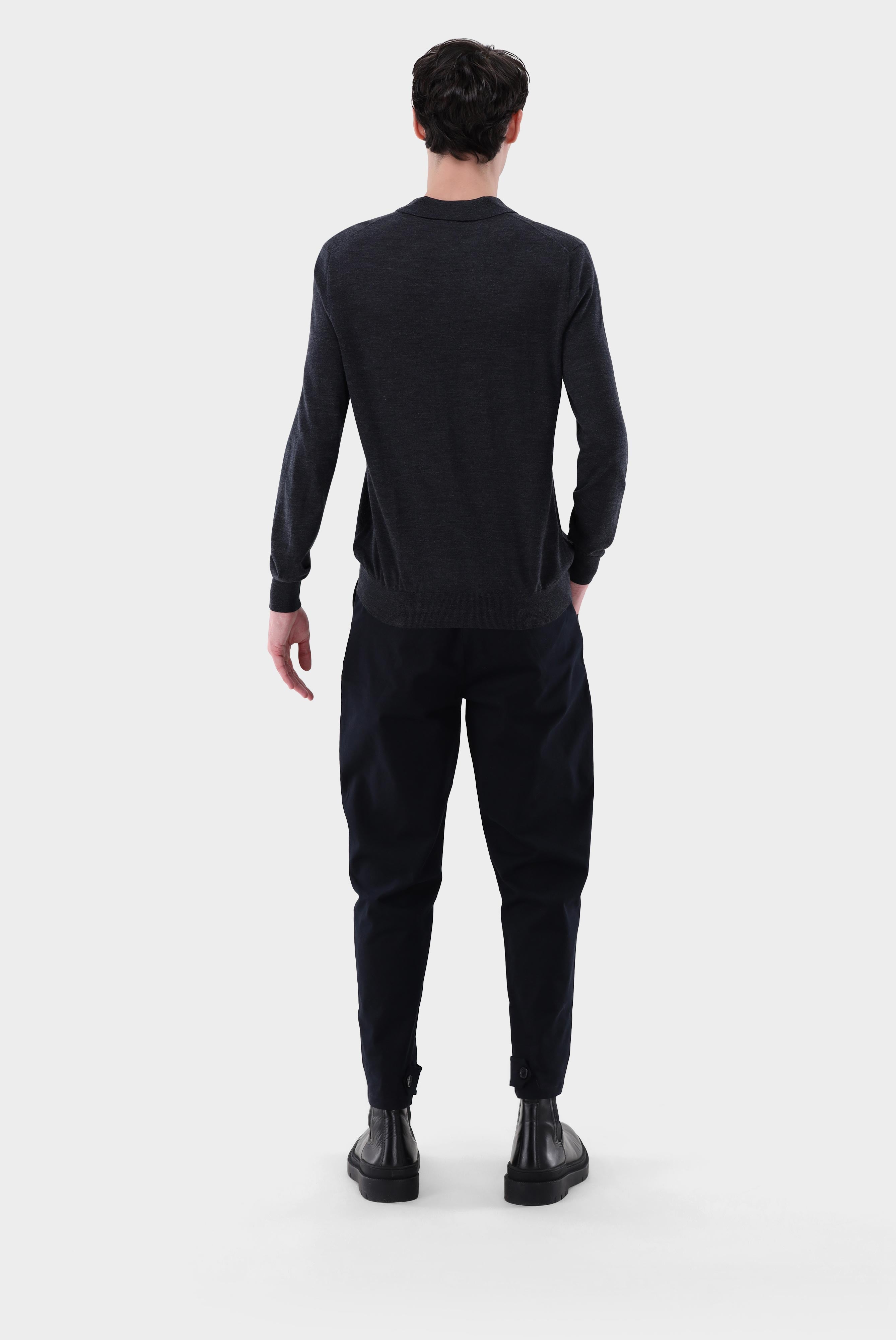 Van Laack-Langarm Poloshirt aus Ultrafeiner Merinowolle-Hemden & Blusen-Black-Deal-Outlet-by-ARCHIVIST