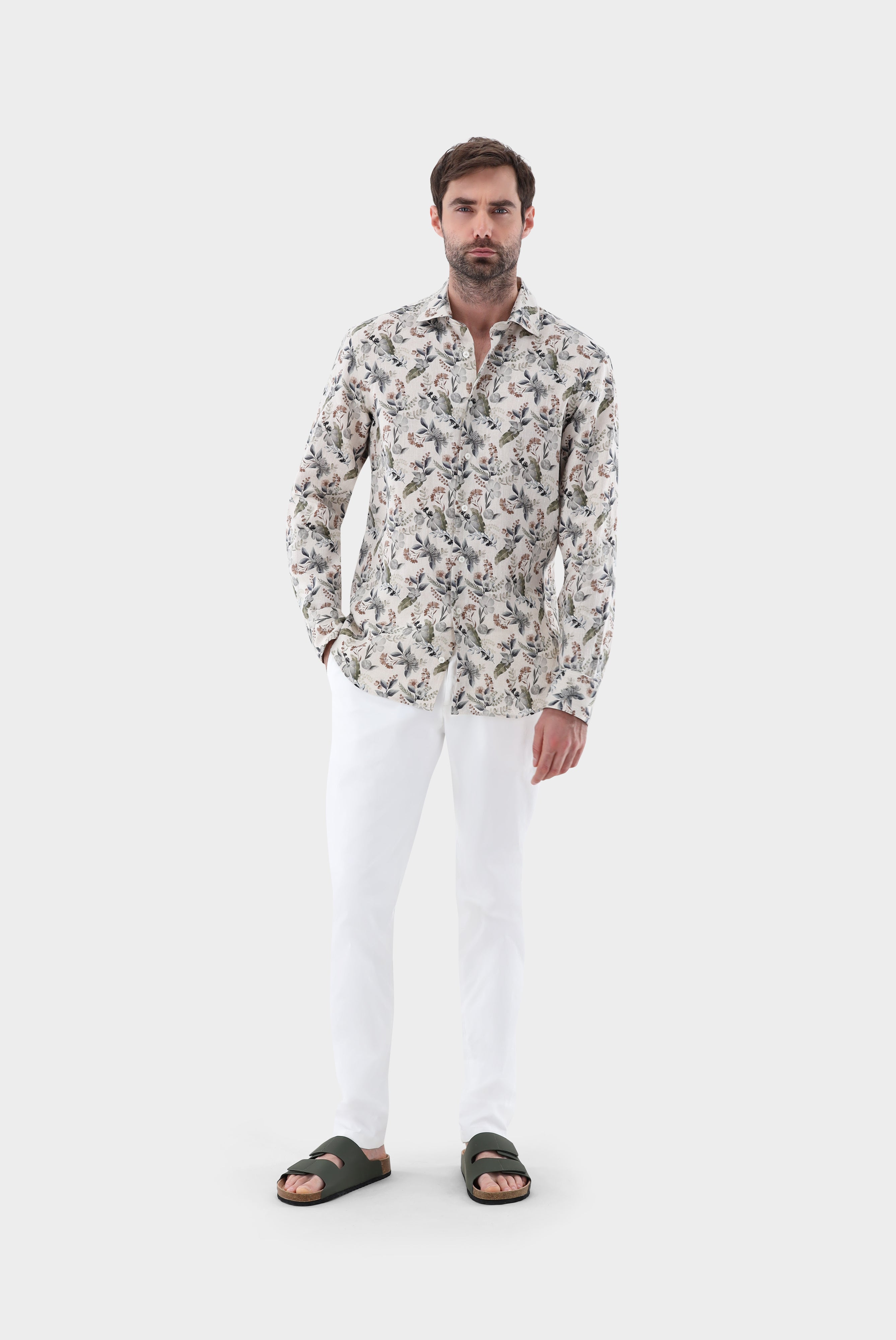 Van Laack-Leinenhemd mit Blumendruck Tailor Fit-Hemden & Blusen-Black-Deal-Outlet-by-ARCHIVIST