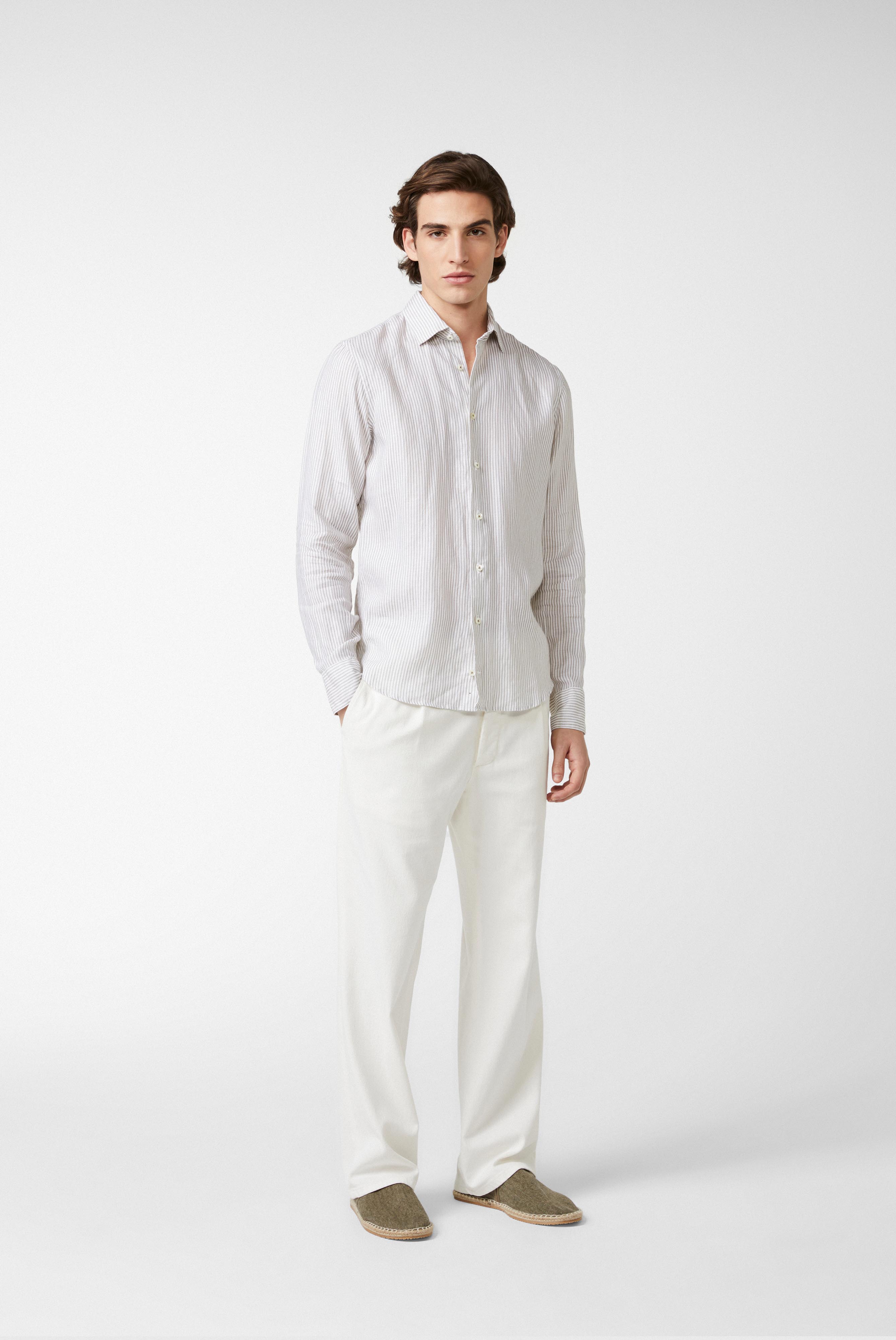 Van Laack-Gestreiftes Leinenhemd-Hemden & Blusen-Black-Deal-Outlet-by-ARCHIVIST