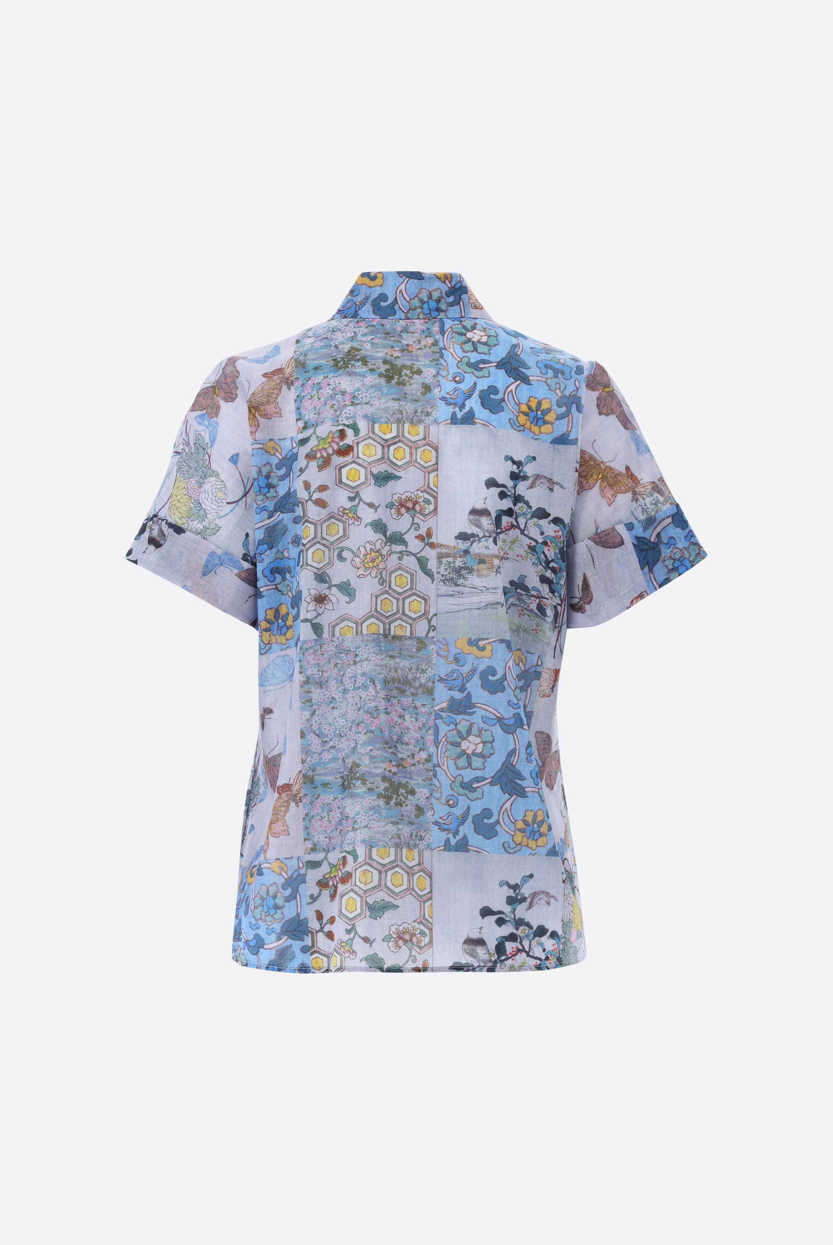 Van Laack-Hemdbluse kurzarm mit Patchwork-Print-Hemden & Blusen-Black-Deal-Outlet-by-ARCHIVIST