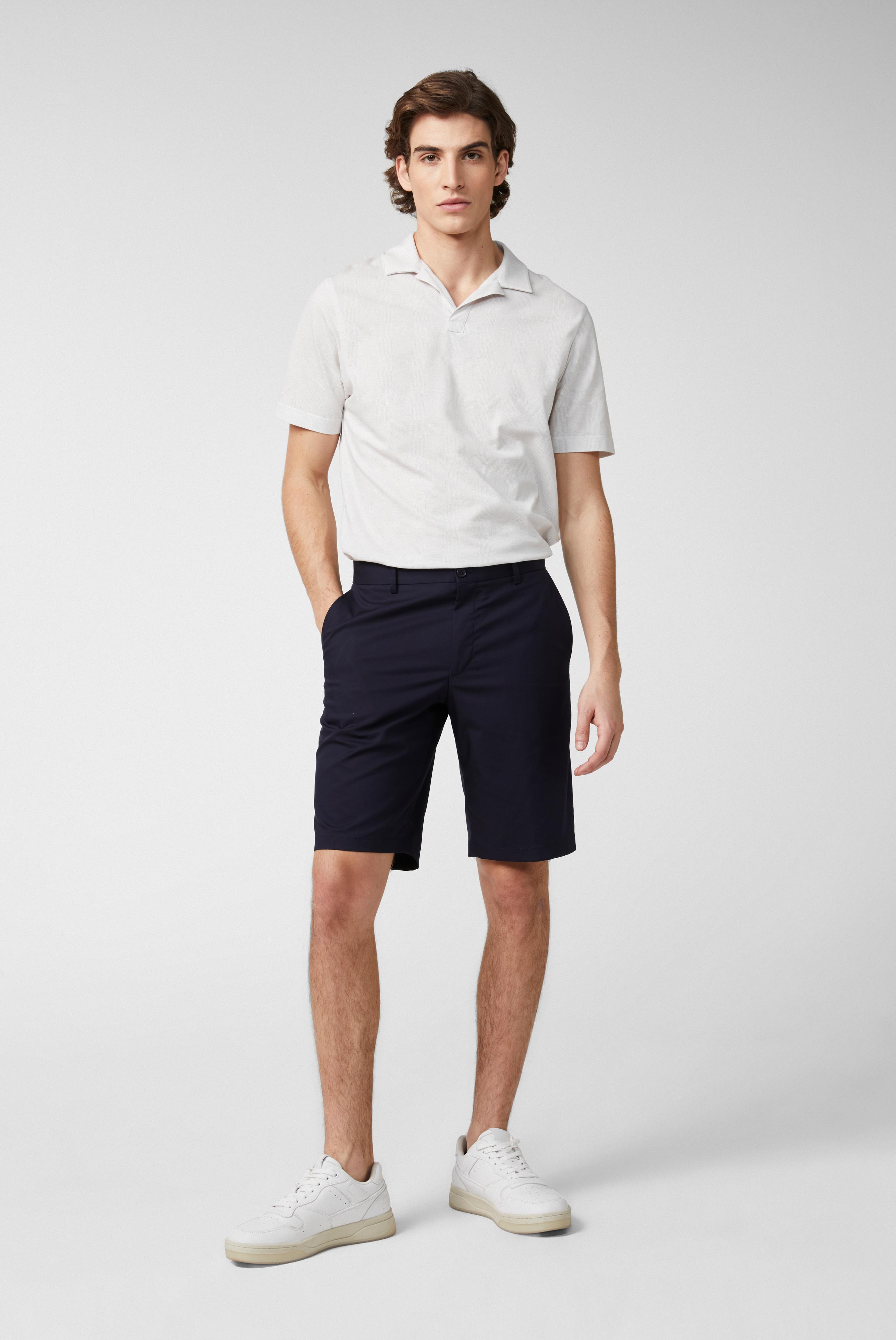 Slim Fit-Shorts aus Baumwoll-Stretch Blau