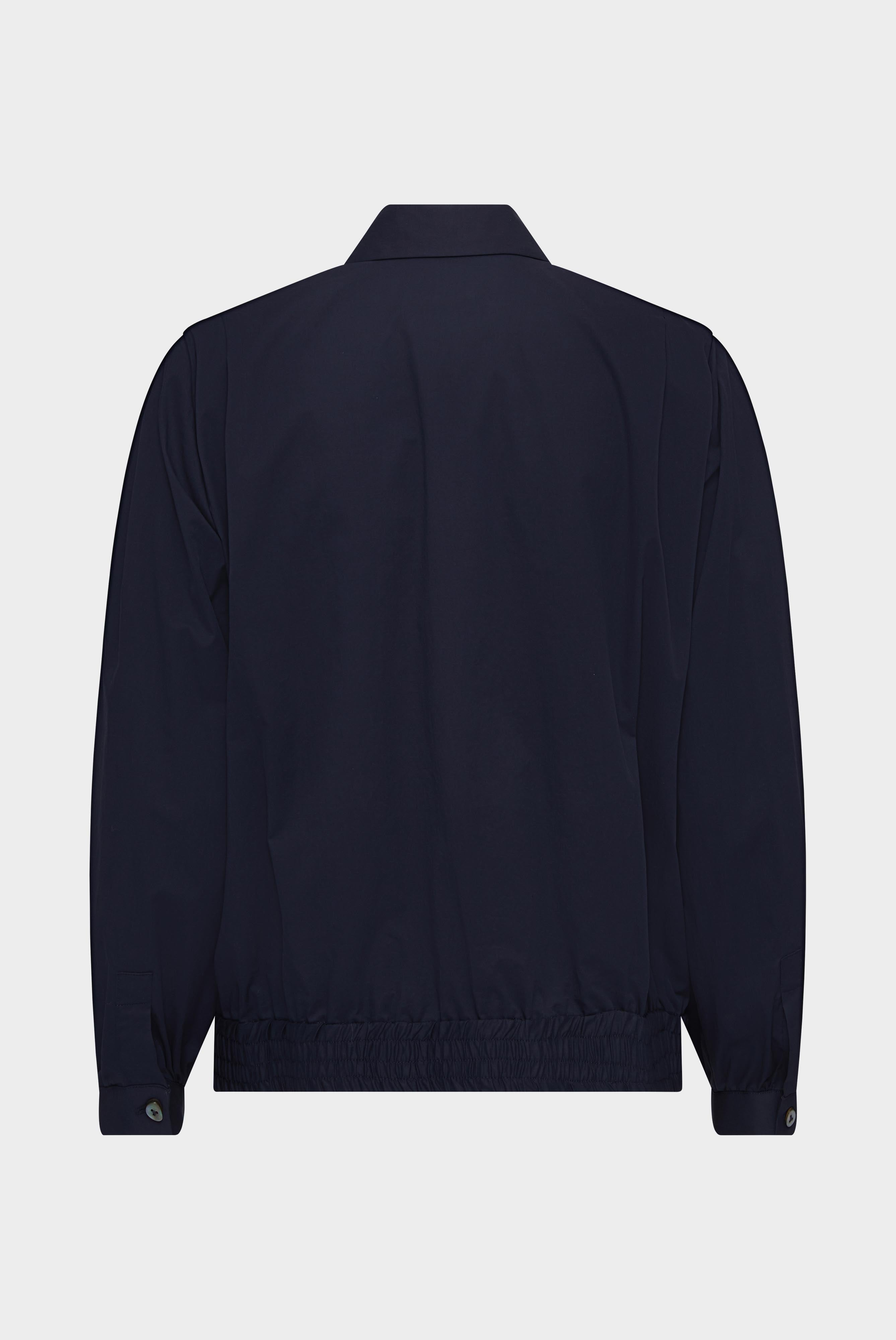 Shirt blouse with elasticated cuffs, dark blue