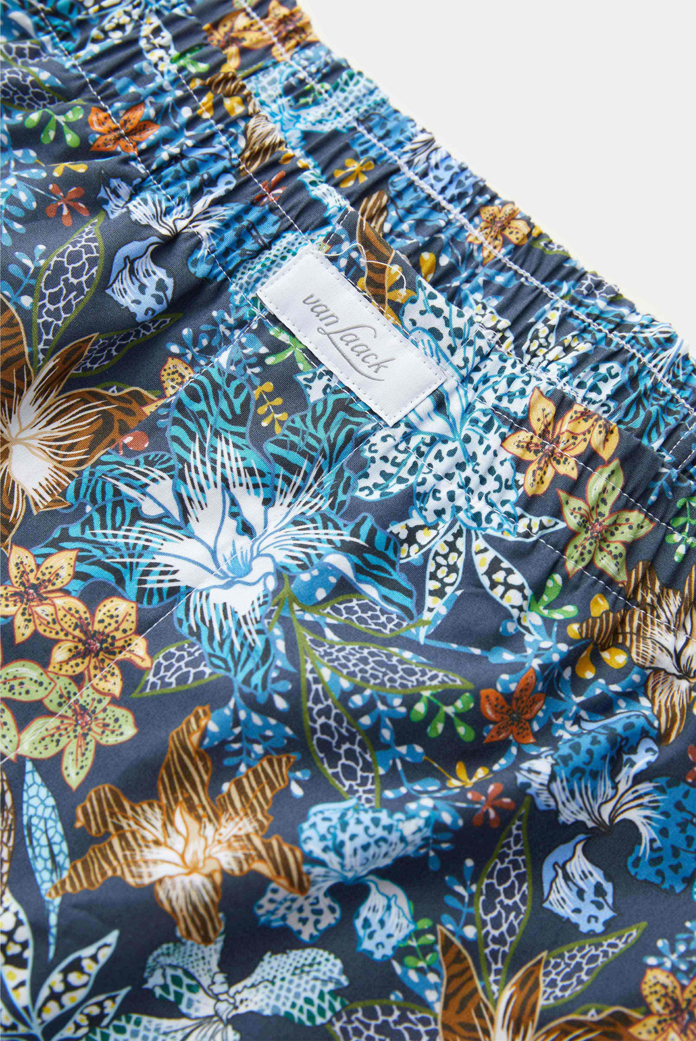 Exklusive Boxershorts mit Blüten Druck Blau