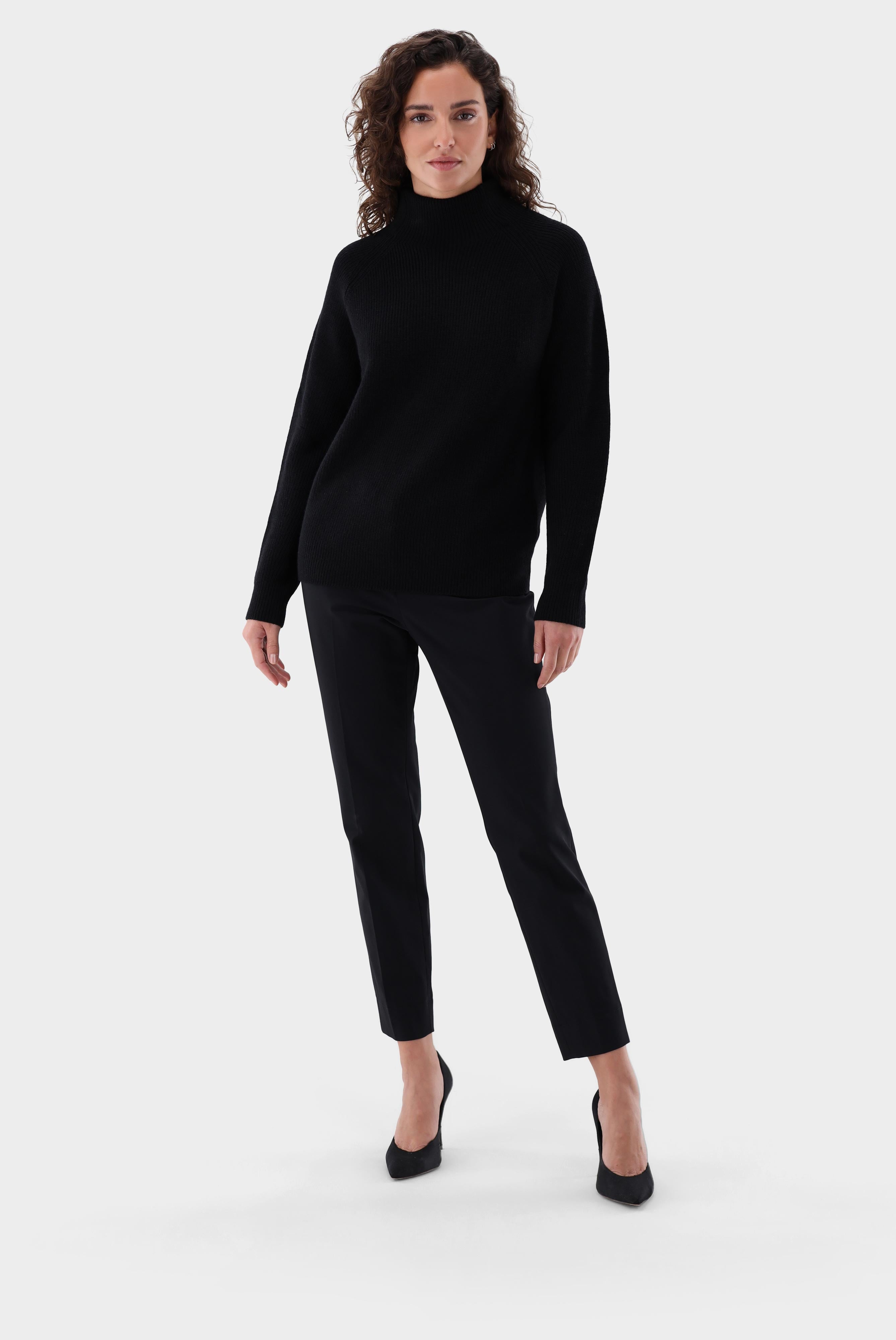 Van Laack-Stehkragen Pullover aus Merzerisierter Merinowolle-Strick & Pullover-Black-Deal-Outlet-by-ARCHIVIST