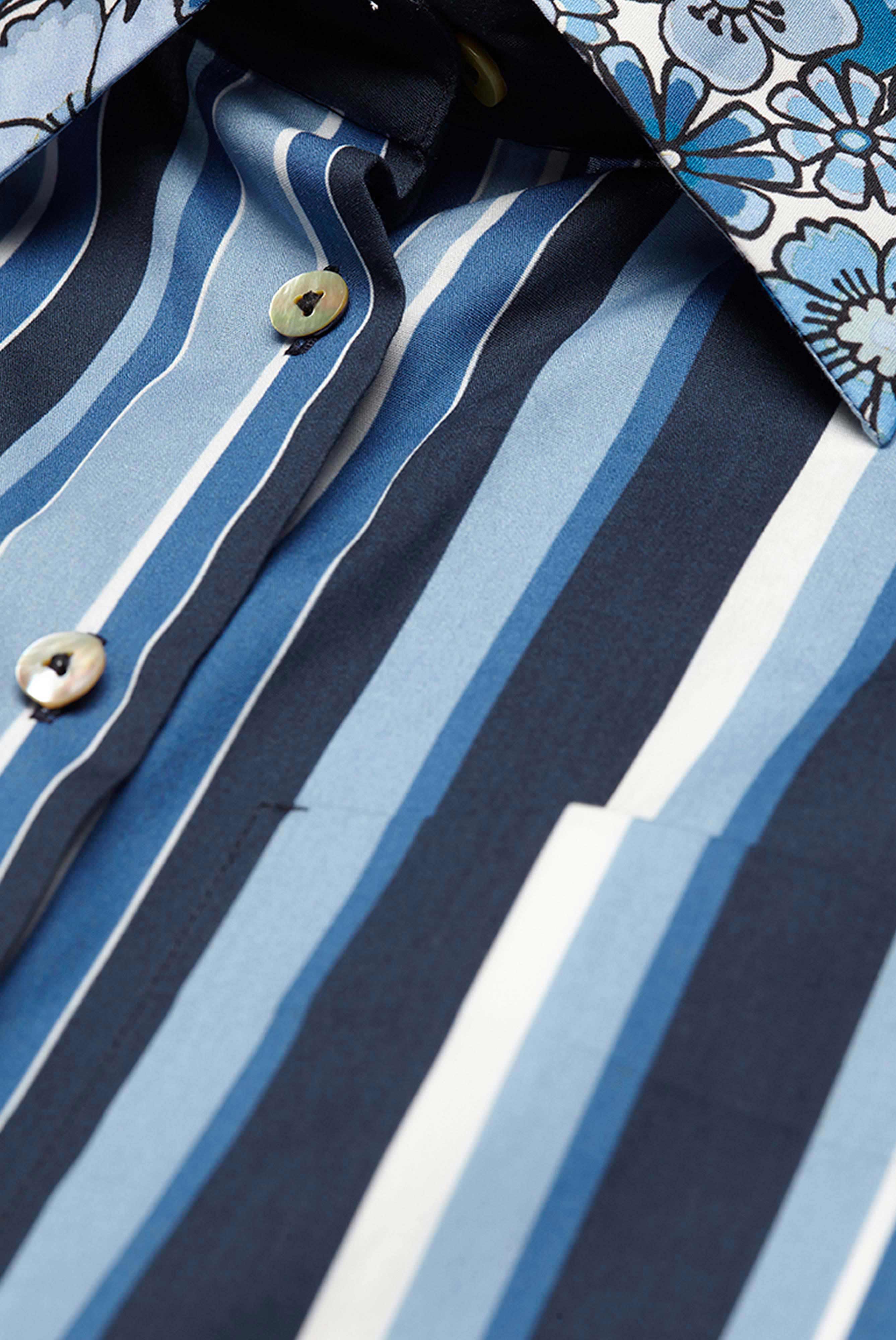 Striped blue shirt blouse