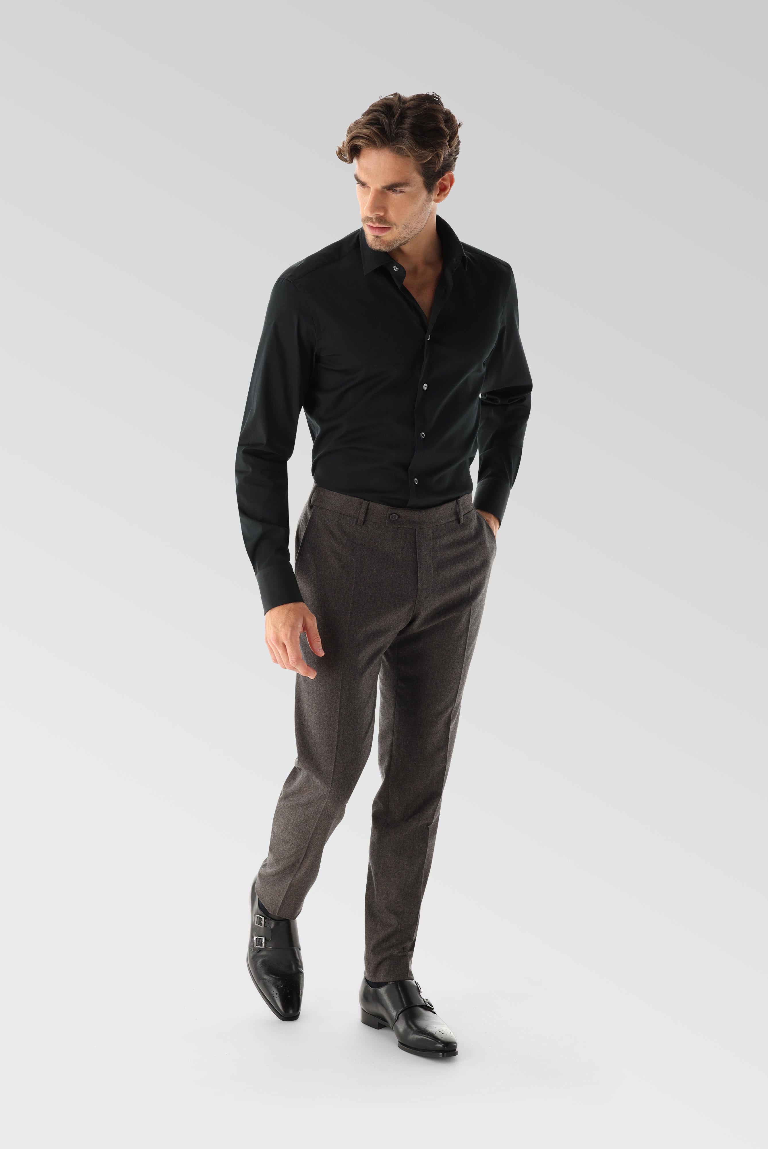 Chemise en popeline, coupe ajustée