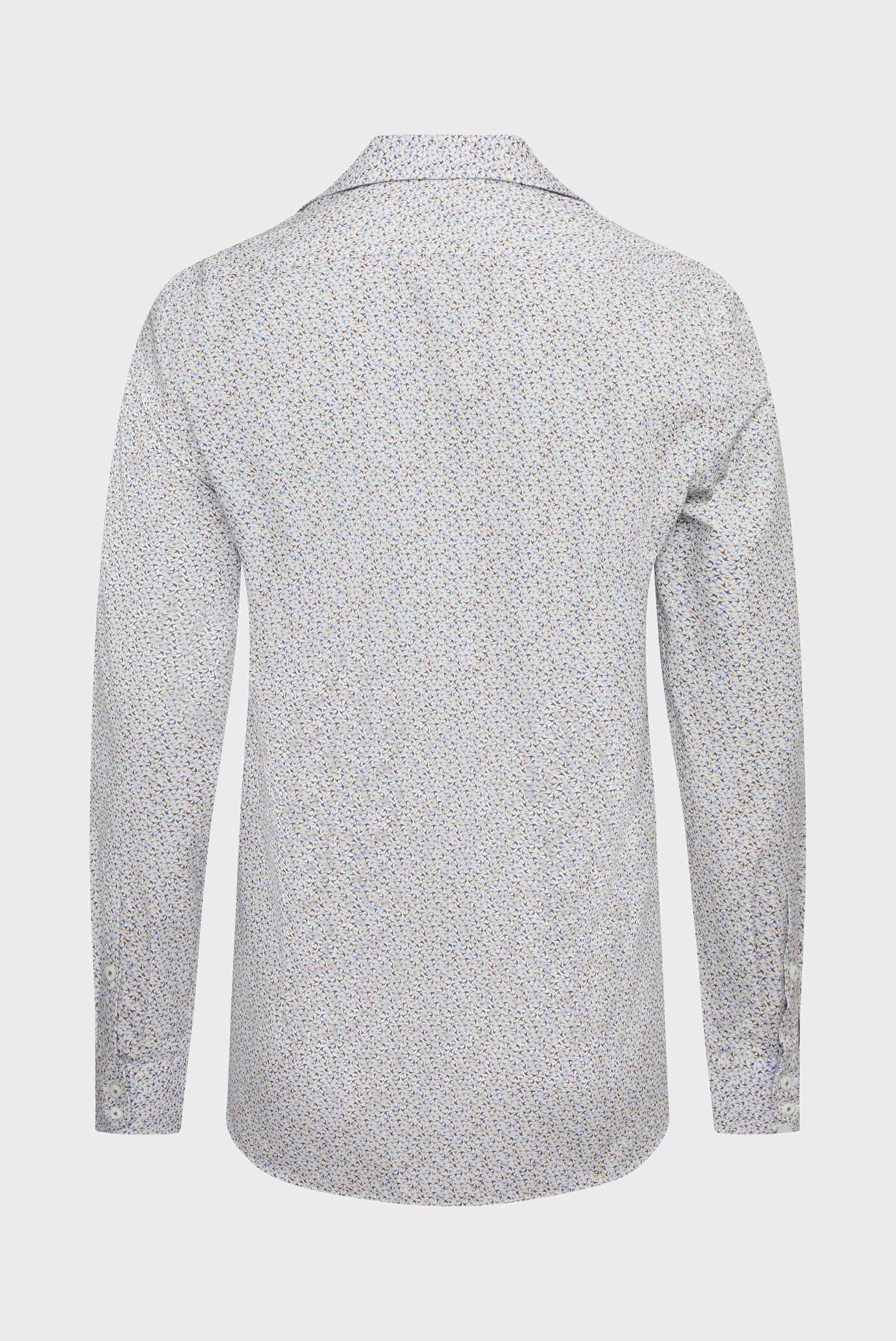 Summer shirt with delicate bird print, light beige