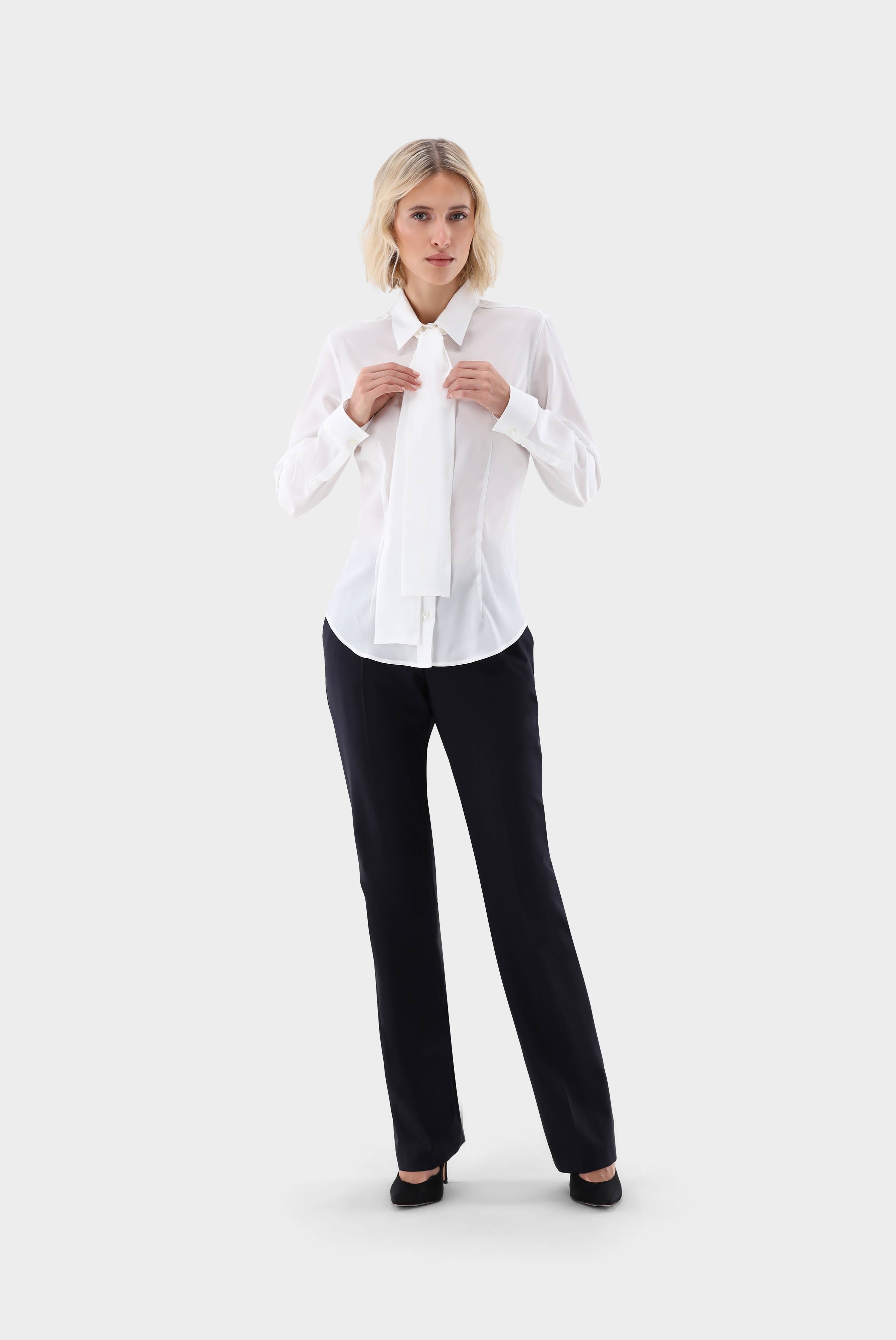 Hemdbluse aus Seide mit Stretch