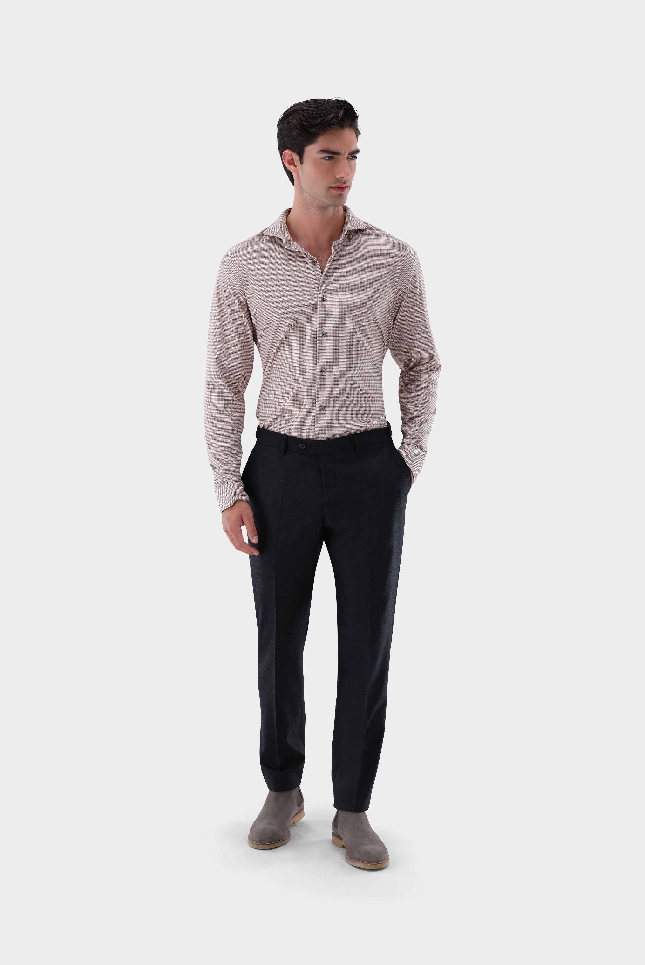 Jersey shirt made of Swiss cotton with texture