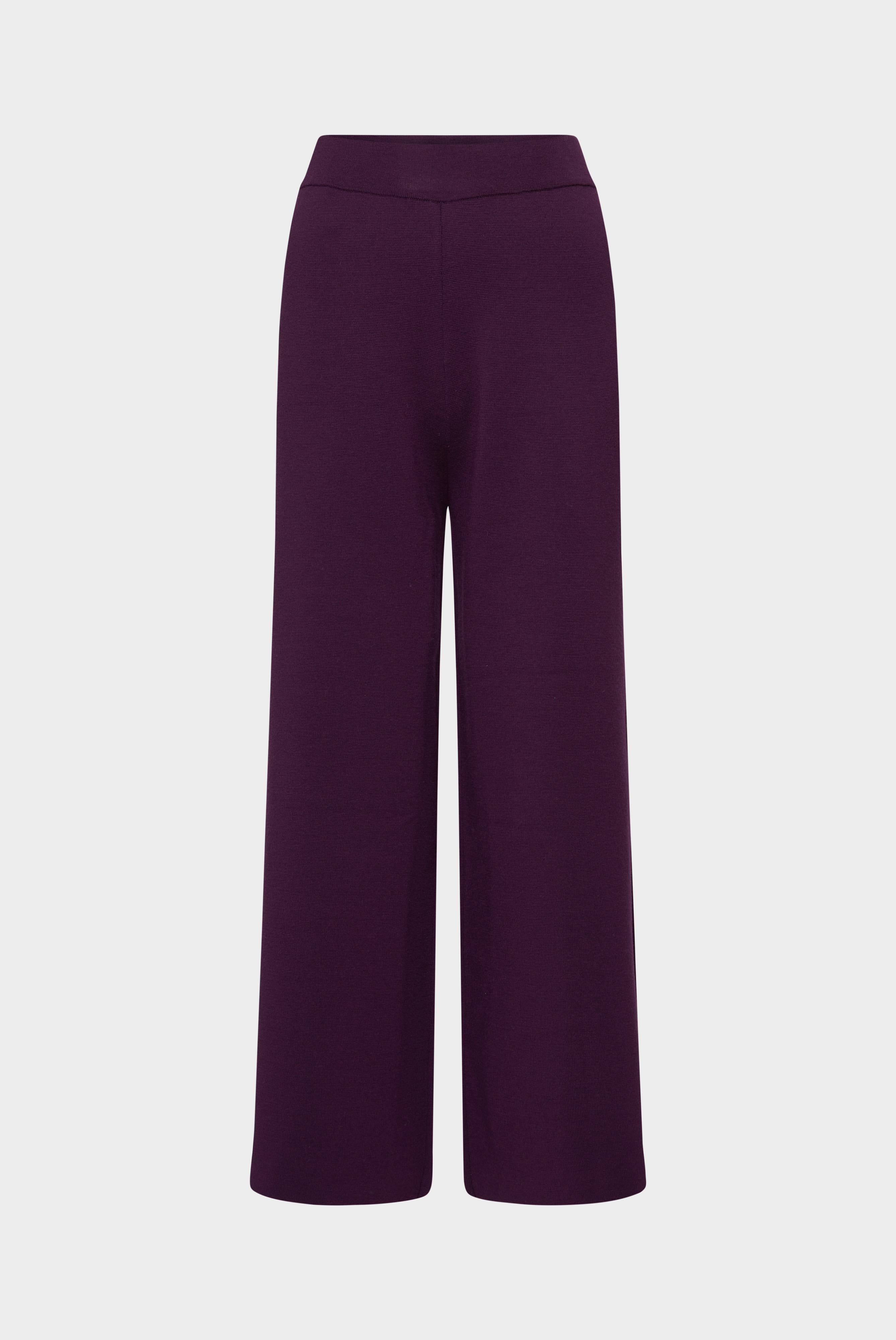 Knitted trousers with flared legs