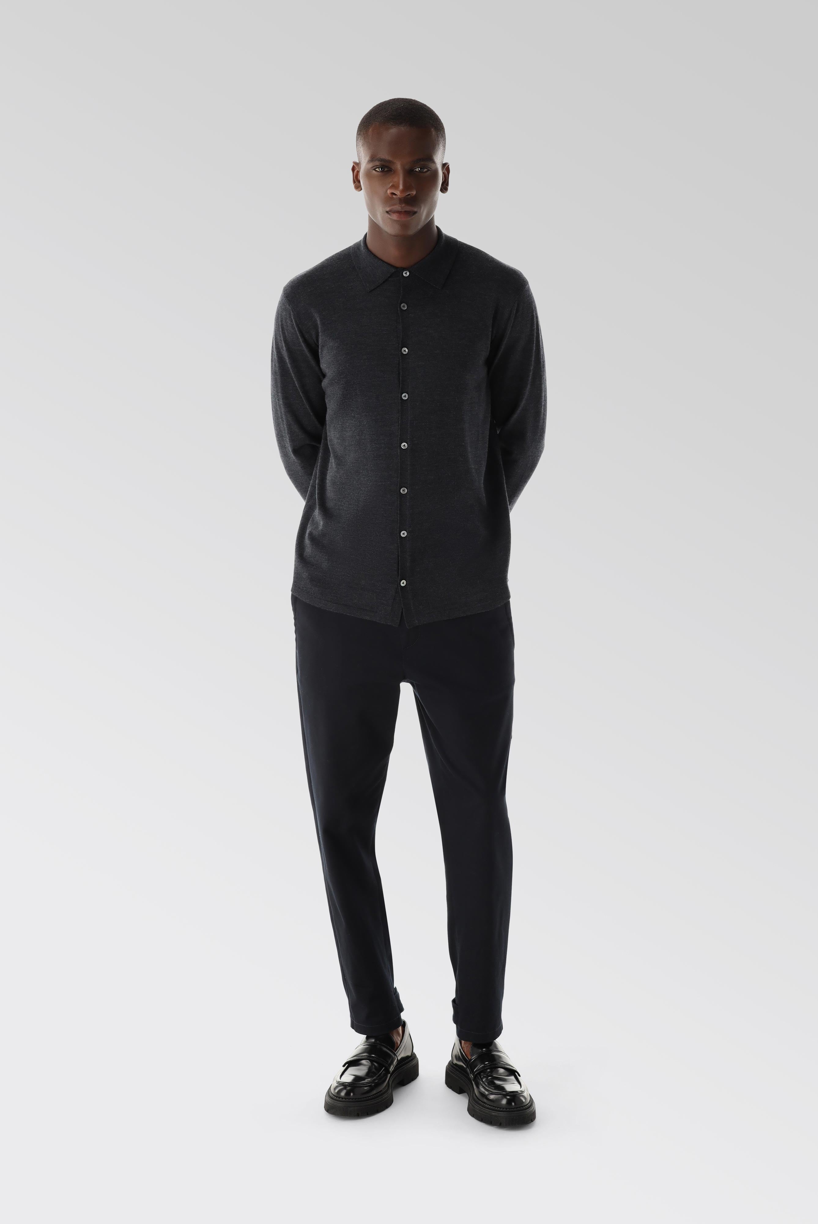 Strick Hemd aus ultrafeiner Merinowolle