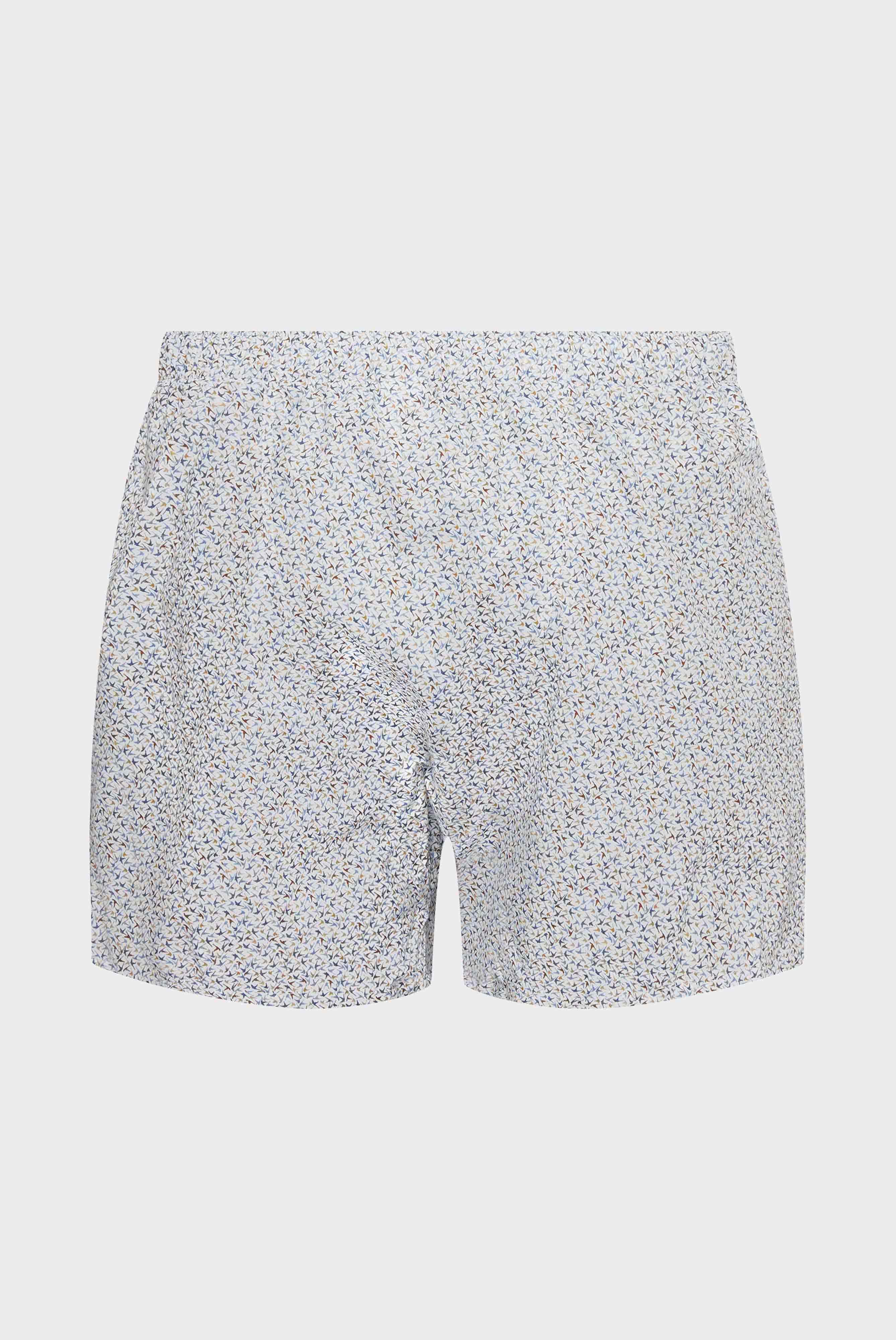 Boxer shorts with delicate bird print, light beige