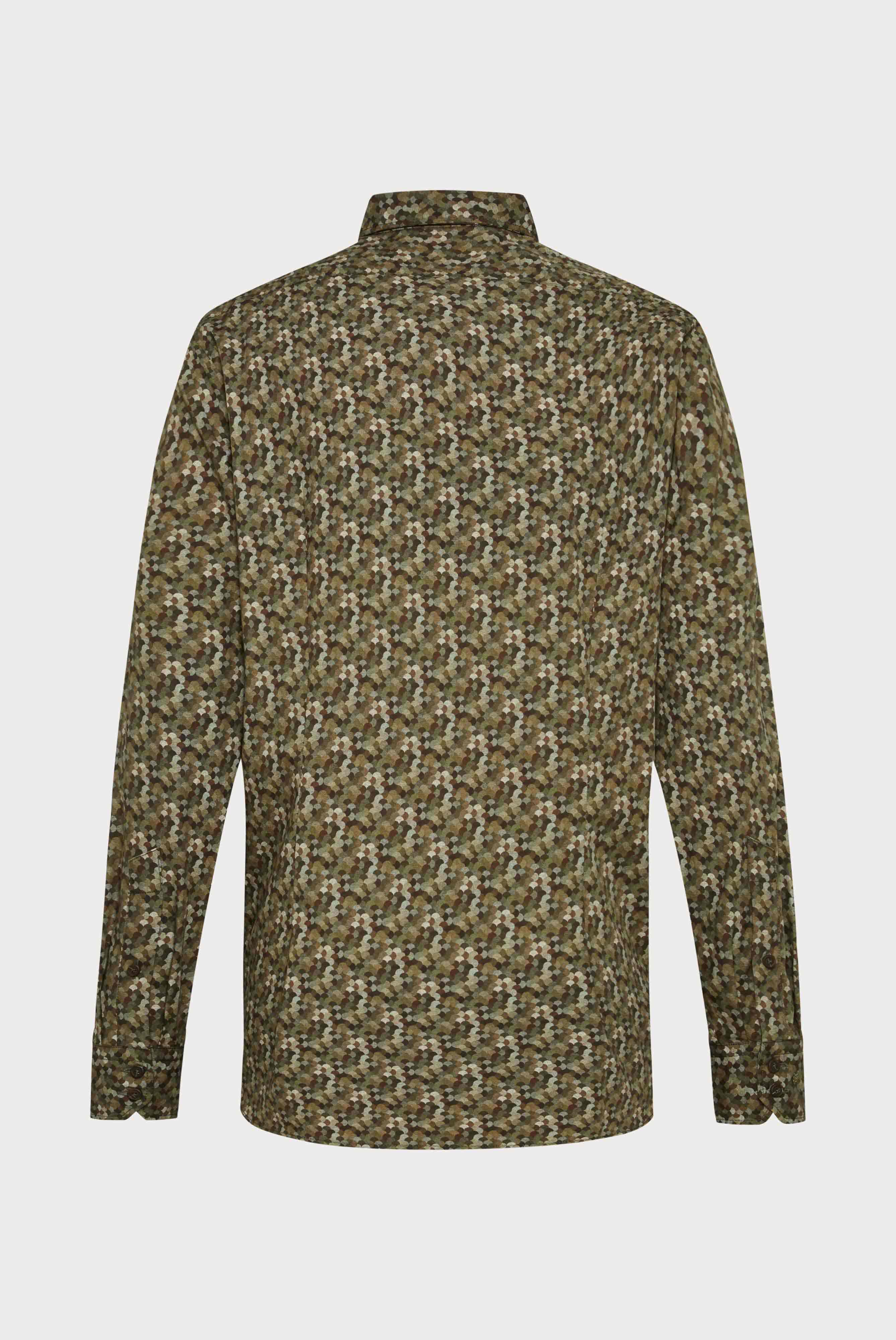 Hemd aus Bio-Baumwolle mit Print Grün/Braun