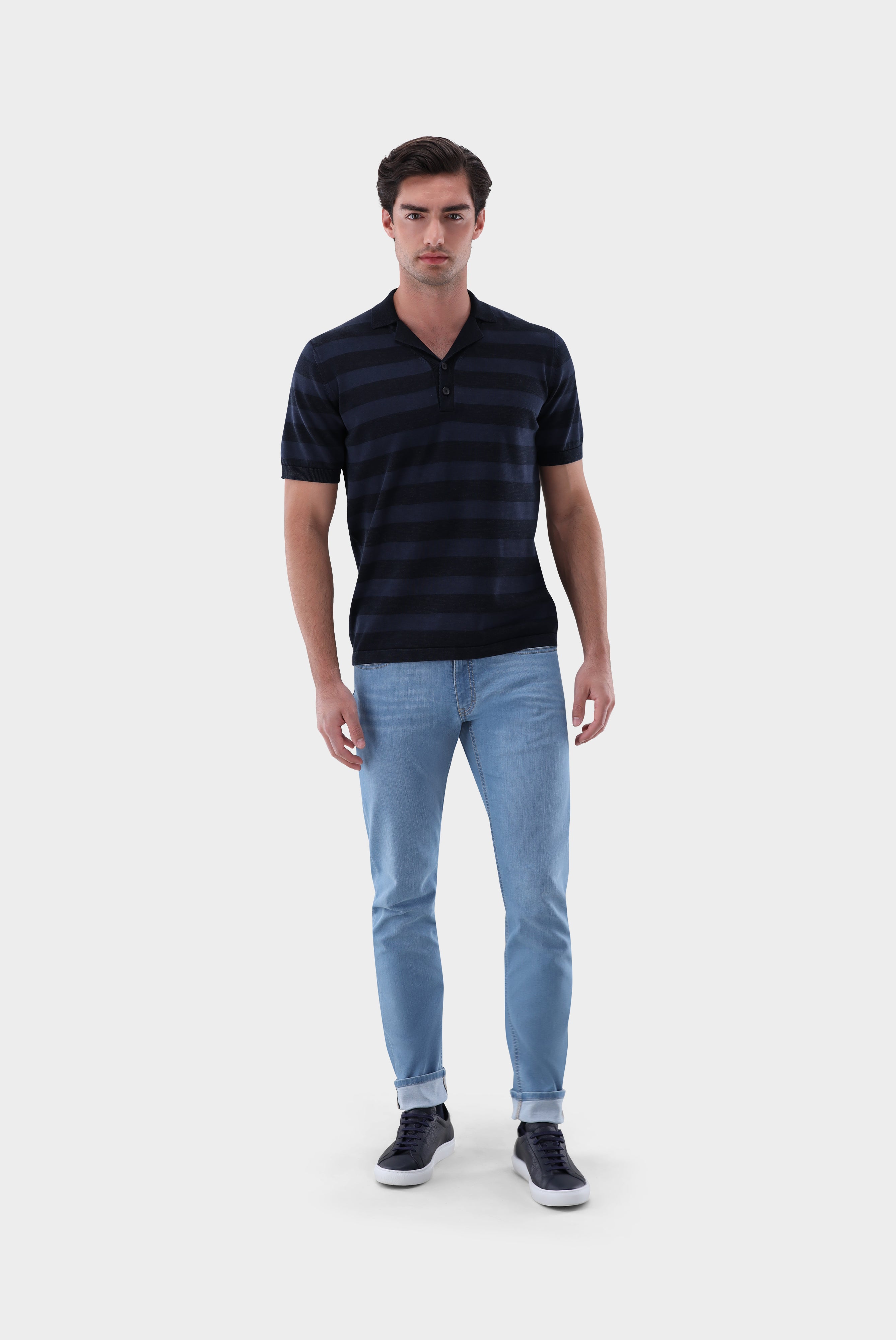 Van Laack-Kurzarm Strickpolo mit Reverskragen-Shirts-Black-Deal-Outlet-by-ARCHIVIST