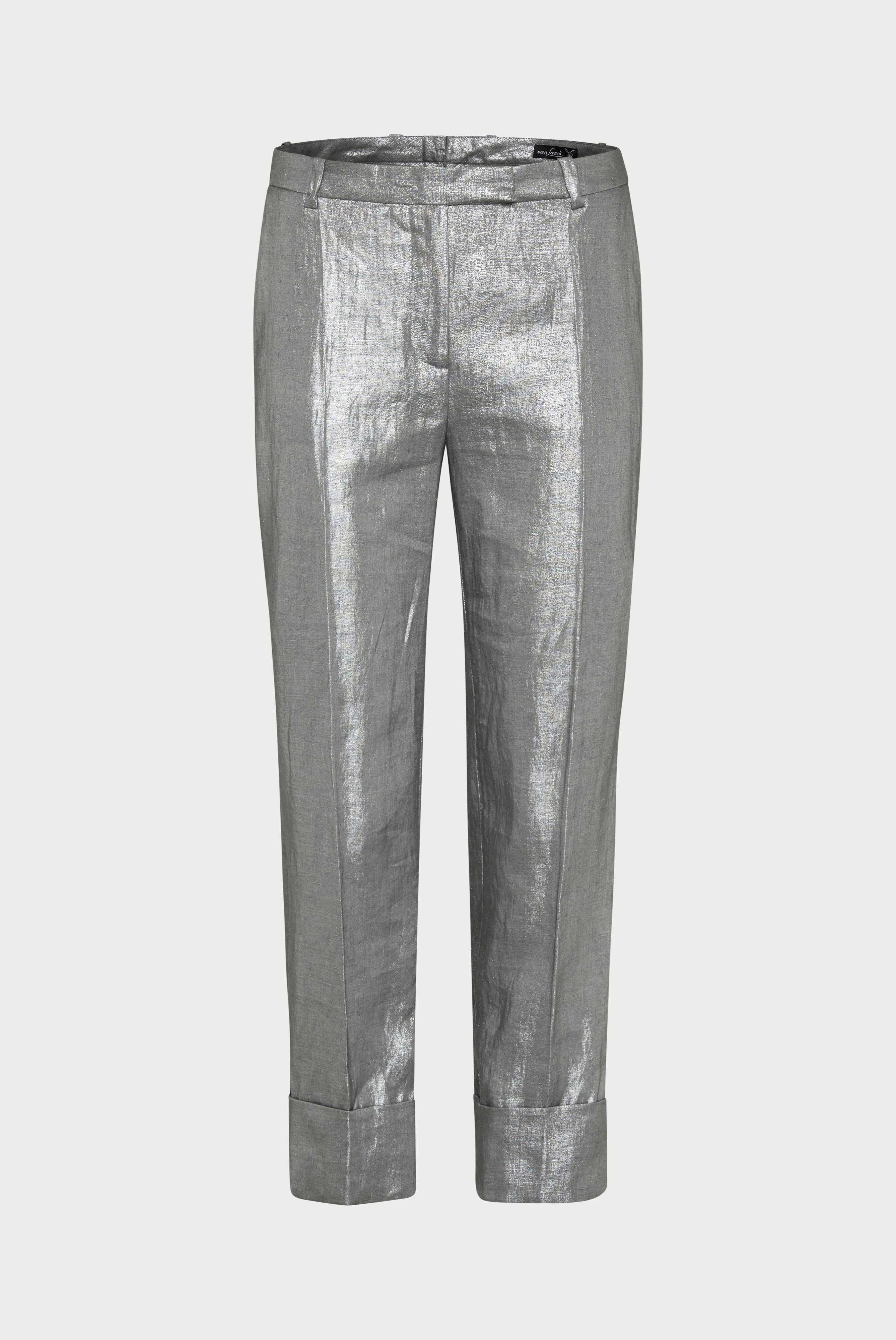 Van Laack-Cropped-Hose mit Umschlag und Falten aus Leinen Grau-Hosen-Black-Deal-Outlet-by-ARCHIVIST