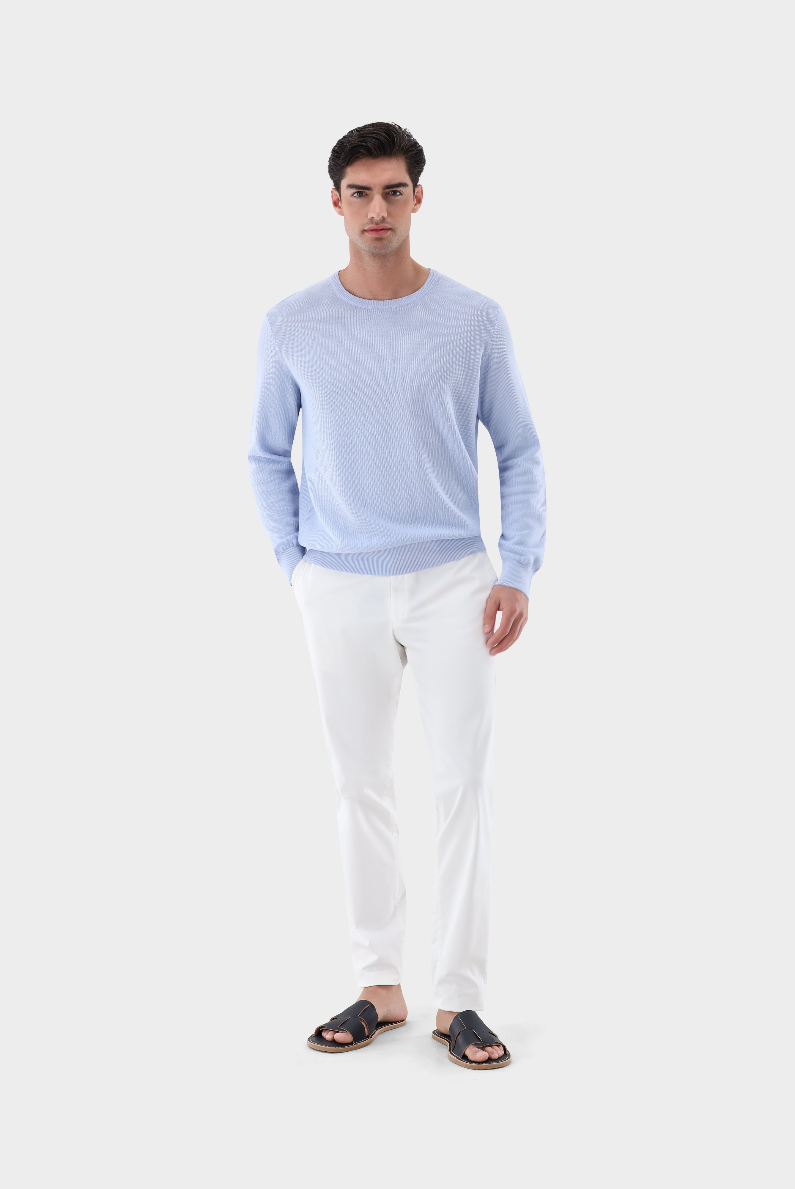 Van Laack-Rundhalspullover mit Reiskorn Optik-Strick & Pullover-Black-Deal-Outlet-by-ARCHIVIST