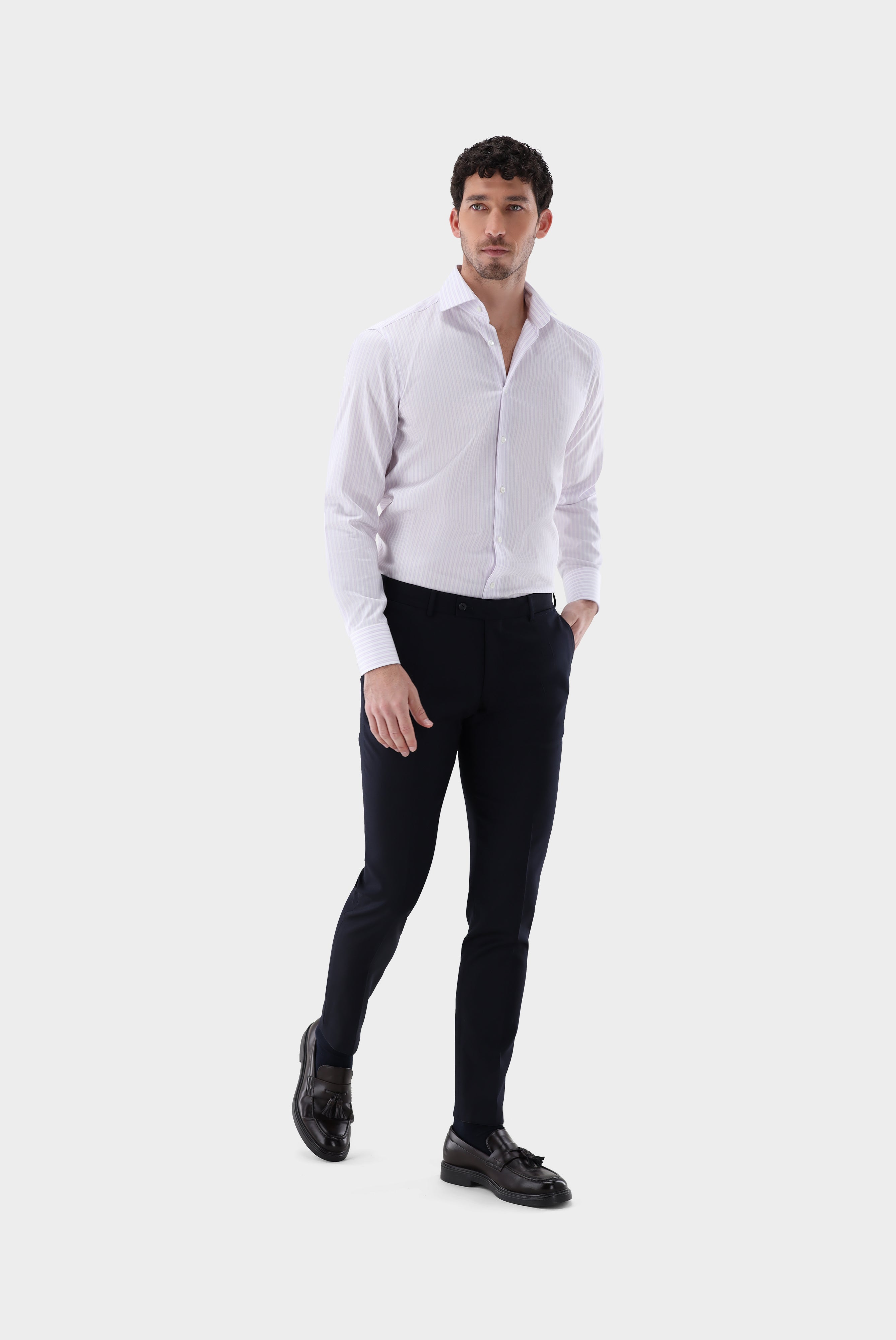 Bügelfreies Hemd mit Streifen Slim Fit