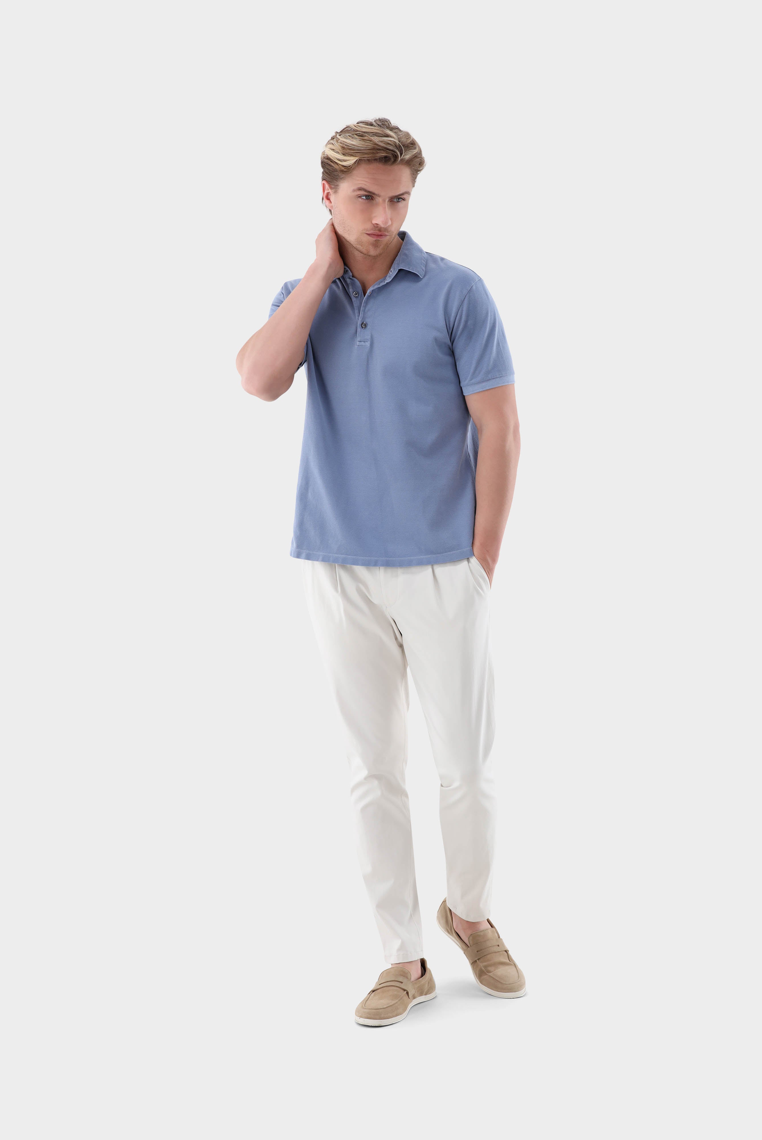 Garment dyed Piqué Poloshirt