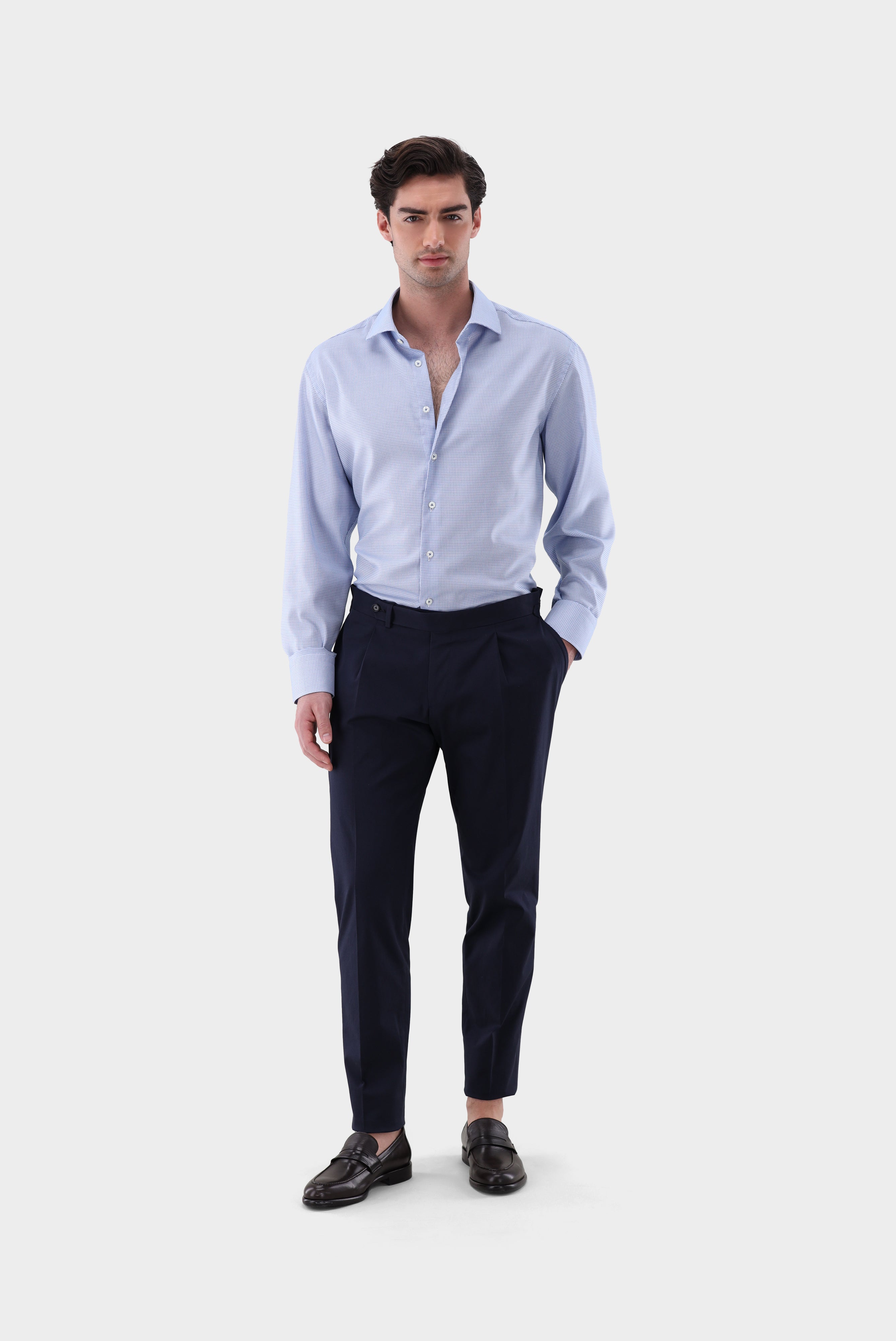 Non-iron checked shirt, tailor fit