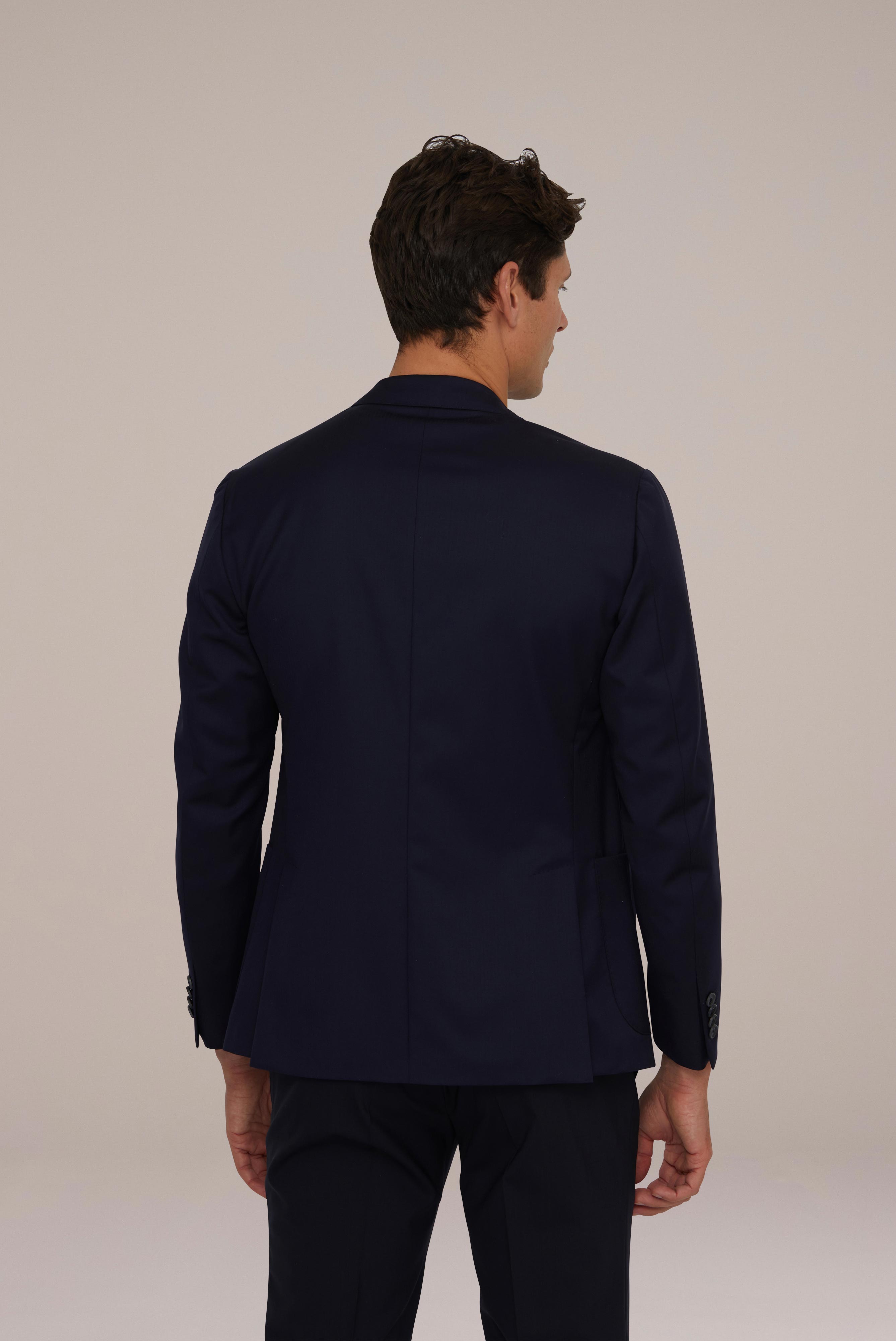 Federleichtes Zero Gravity Sakko Slim Fit aus Wolle in Dunkelblau