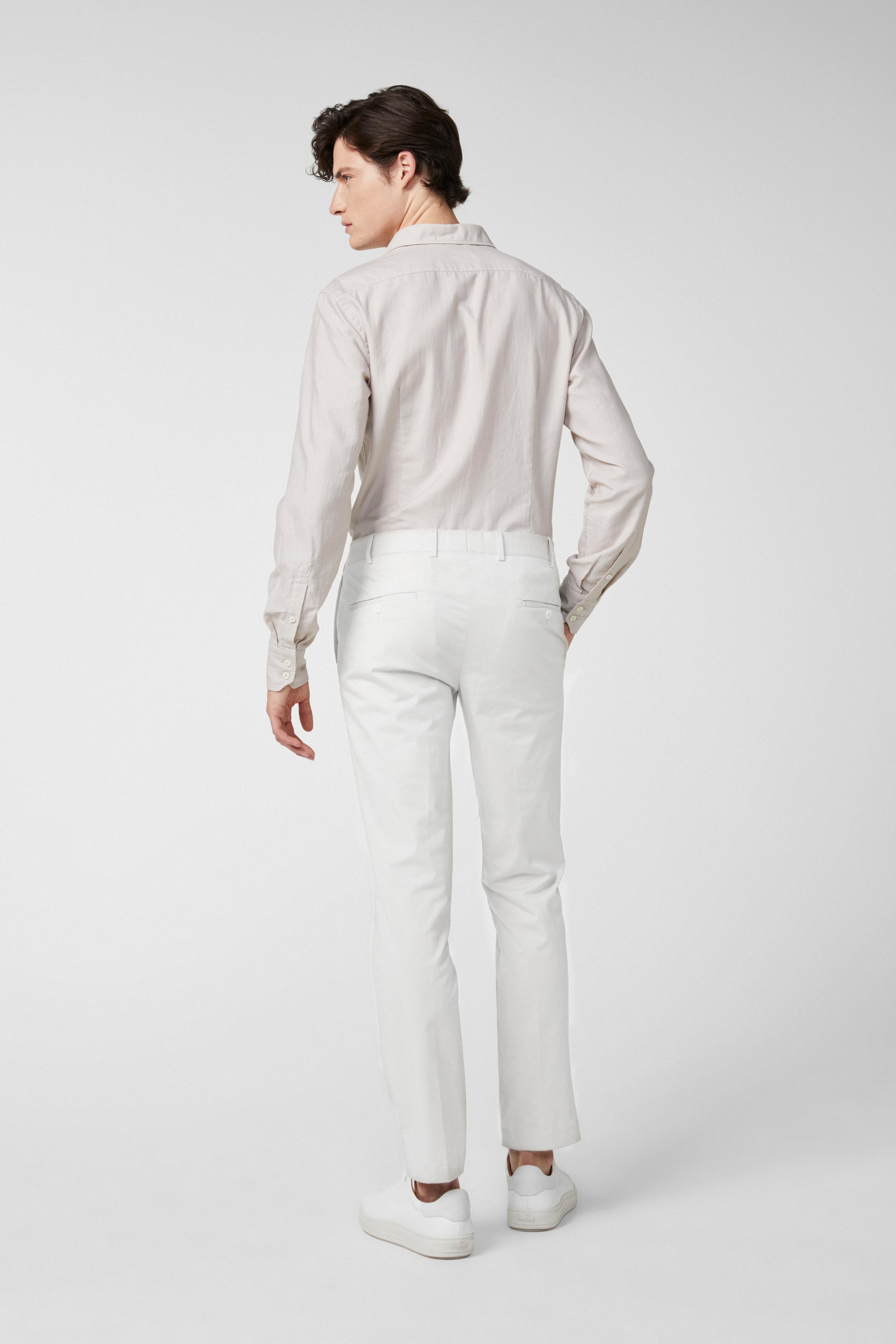 Cotton-stretch chino trousers, white